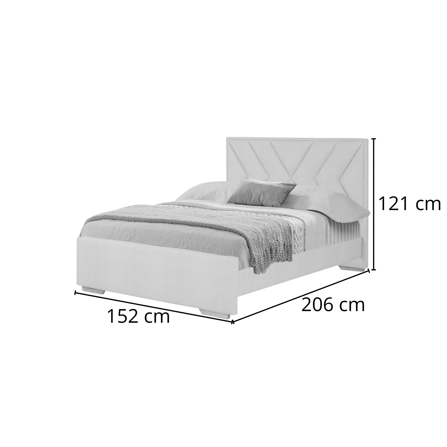 Cama Doble Vallarta Eurolino Gris, Natural