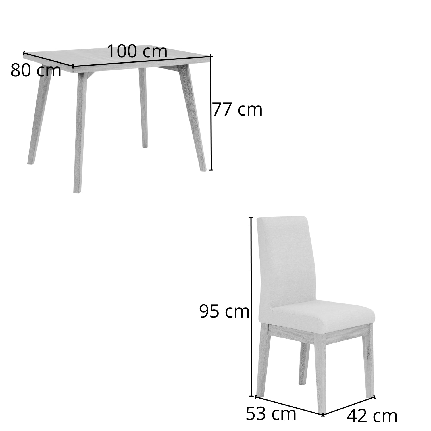 Comedor 4 Puestos Cannes Eurolino Marbella Marfil, Natural