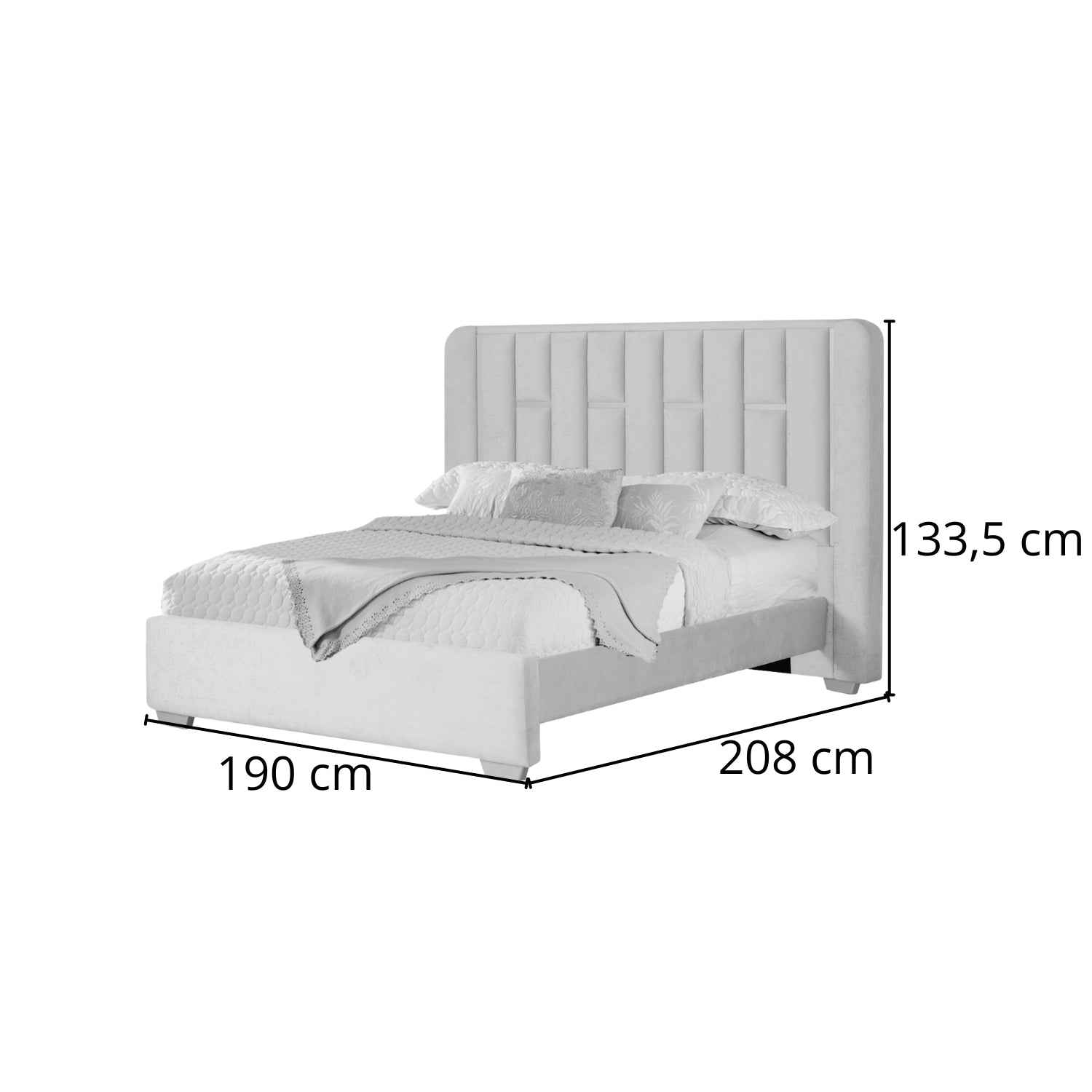 Combo Cama Doble Sevilla Velvet Crudo, Champaña + Colchón Infinit Pillow Top