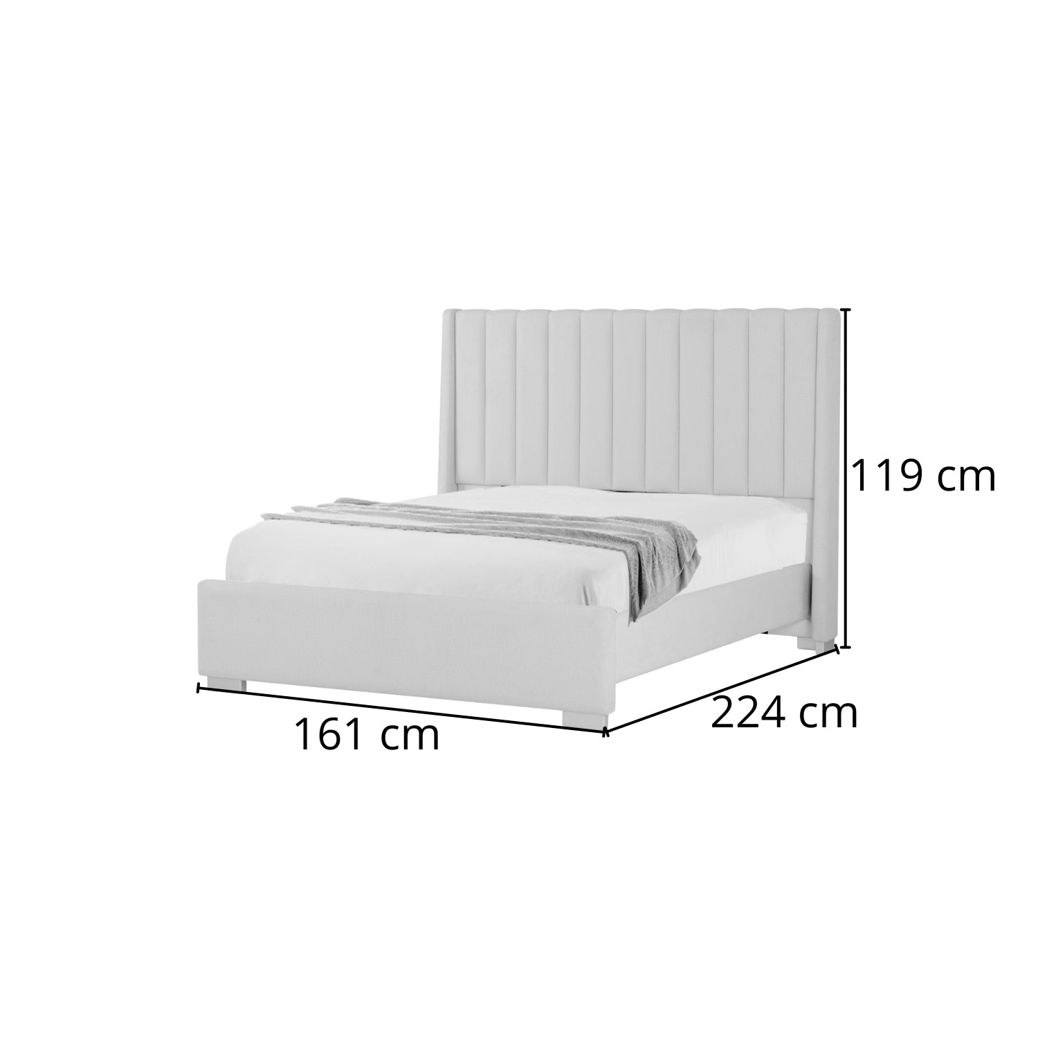 Cama Doble Harrison Crudo, Champaña