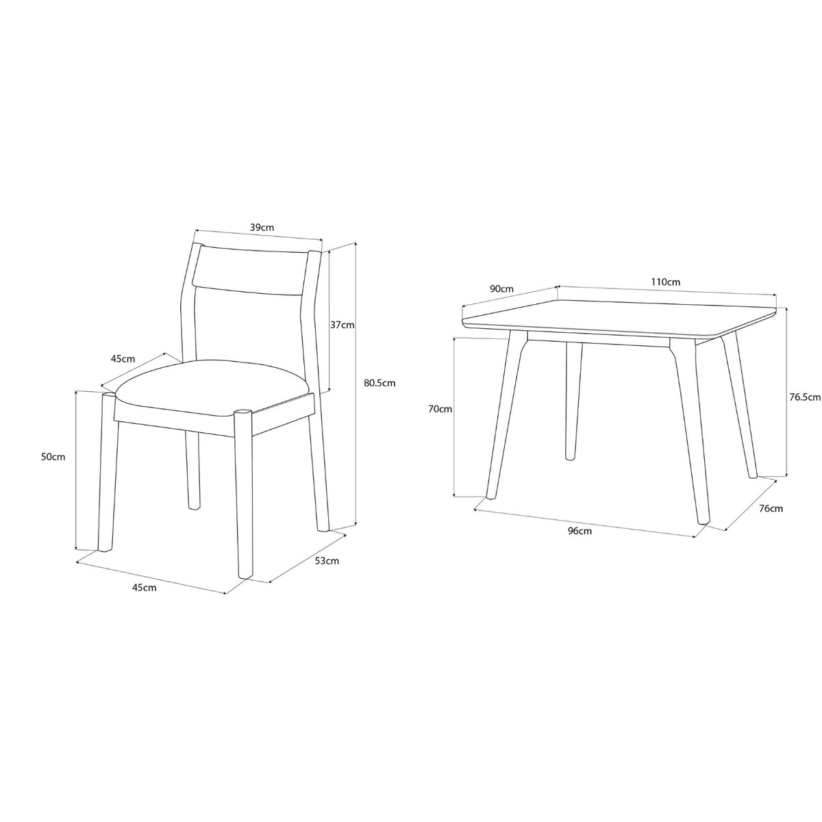 Comedor 4 Puestos Dalton Eurolino Vitore Trigo, Natural
