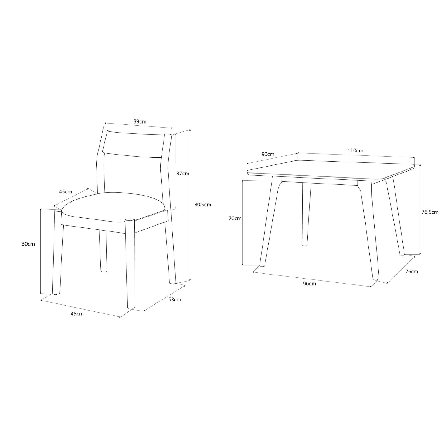 Comedor 4 Puestos Dalton Eurolino Vitore Trigo, Natural