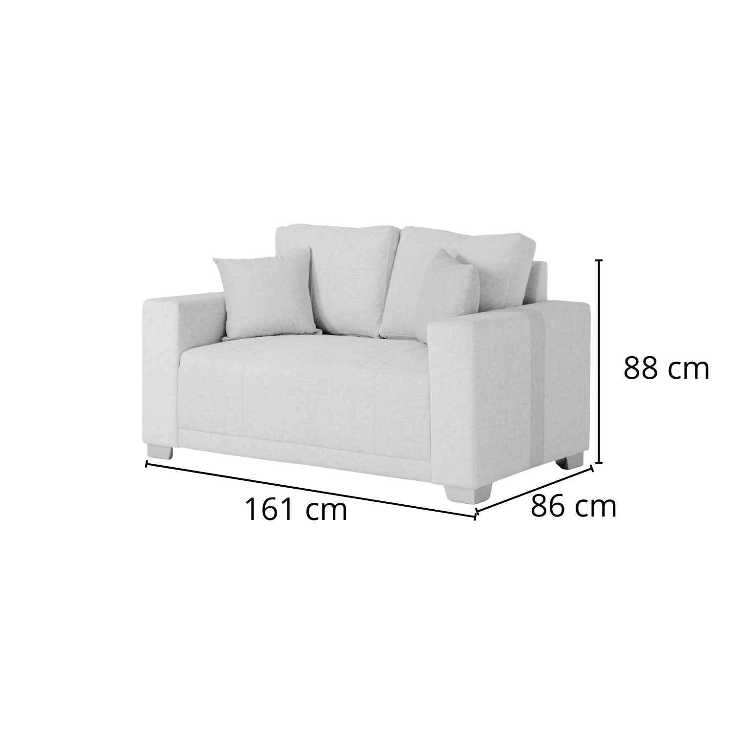 Sofá 2 Puestos Mark Velvet Idilio Beige, Champaña