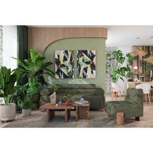 Sofá 3 Puestos Larisa Idilio Verde, Natural