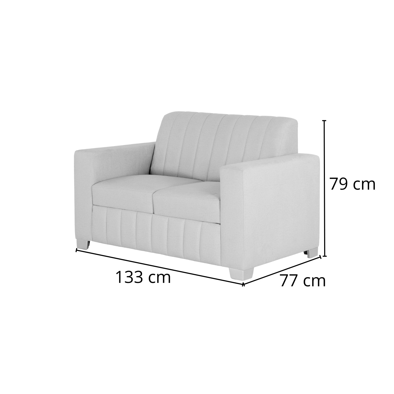 Sofá 2 Puestos Decko Velvet Anika Sand, Champaña