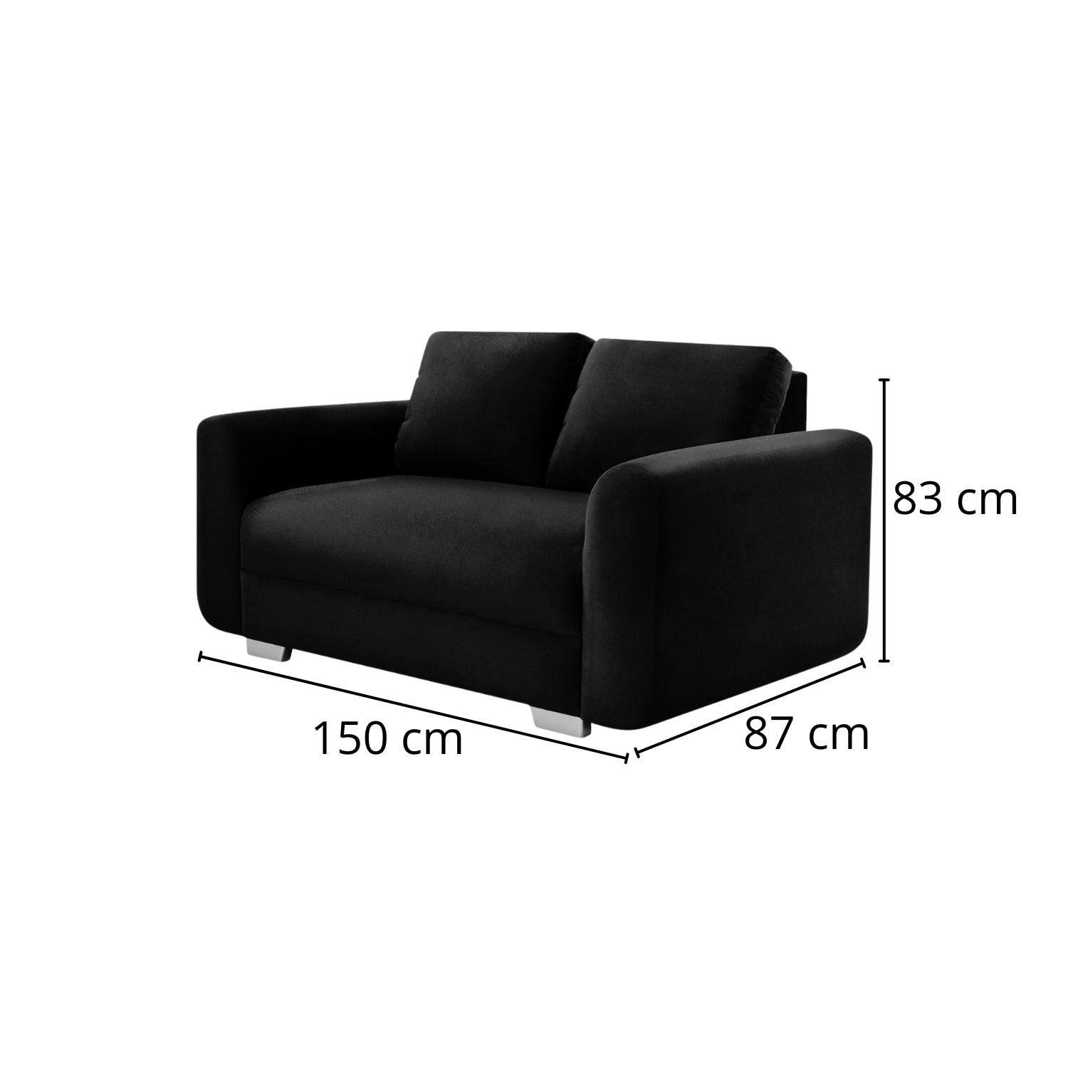 Sofá 2 Puestos Milu Velvet Navy, Champaña