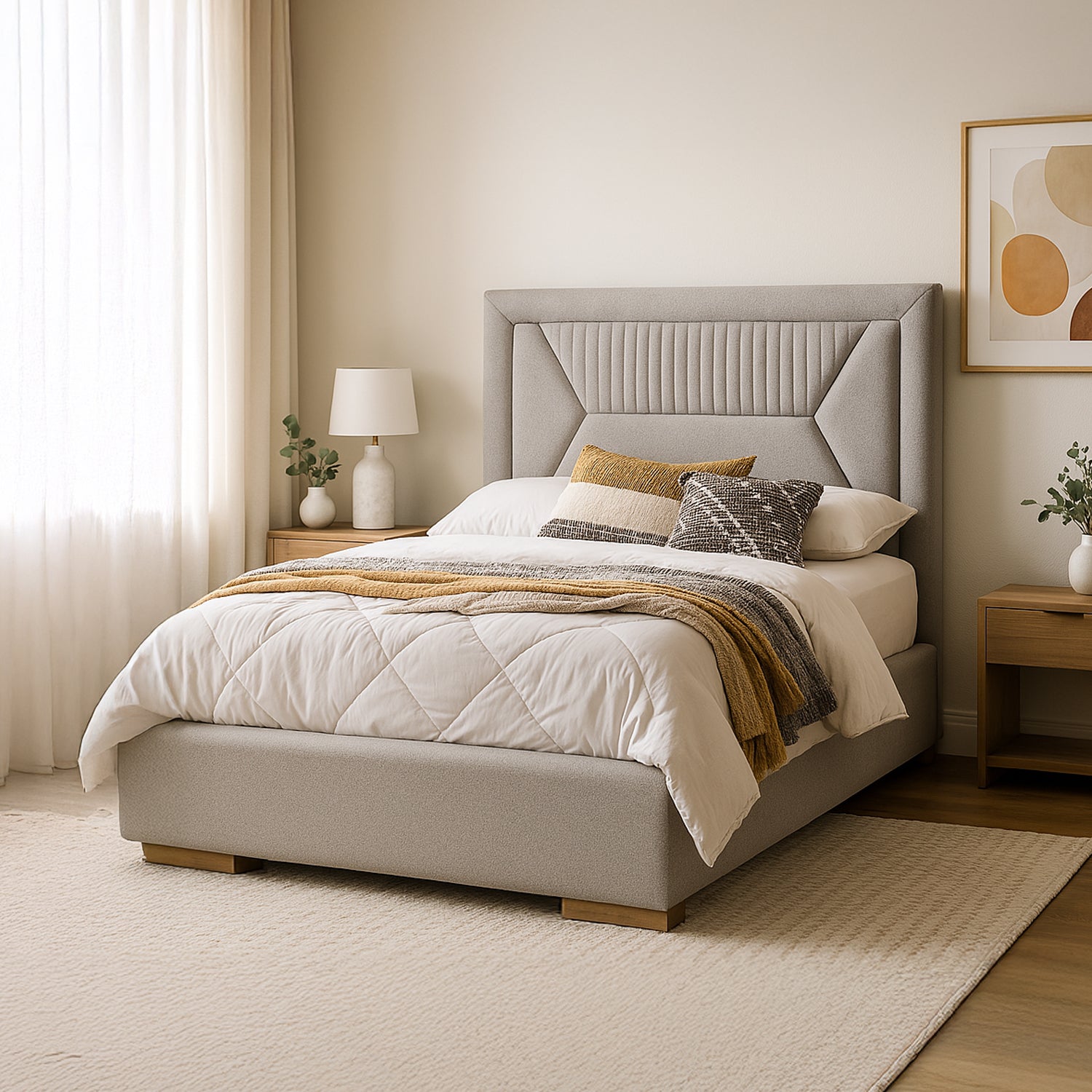 Cama Doble Praga Eurolino Bali Beige