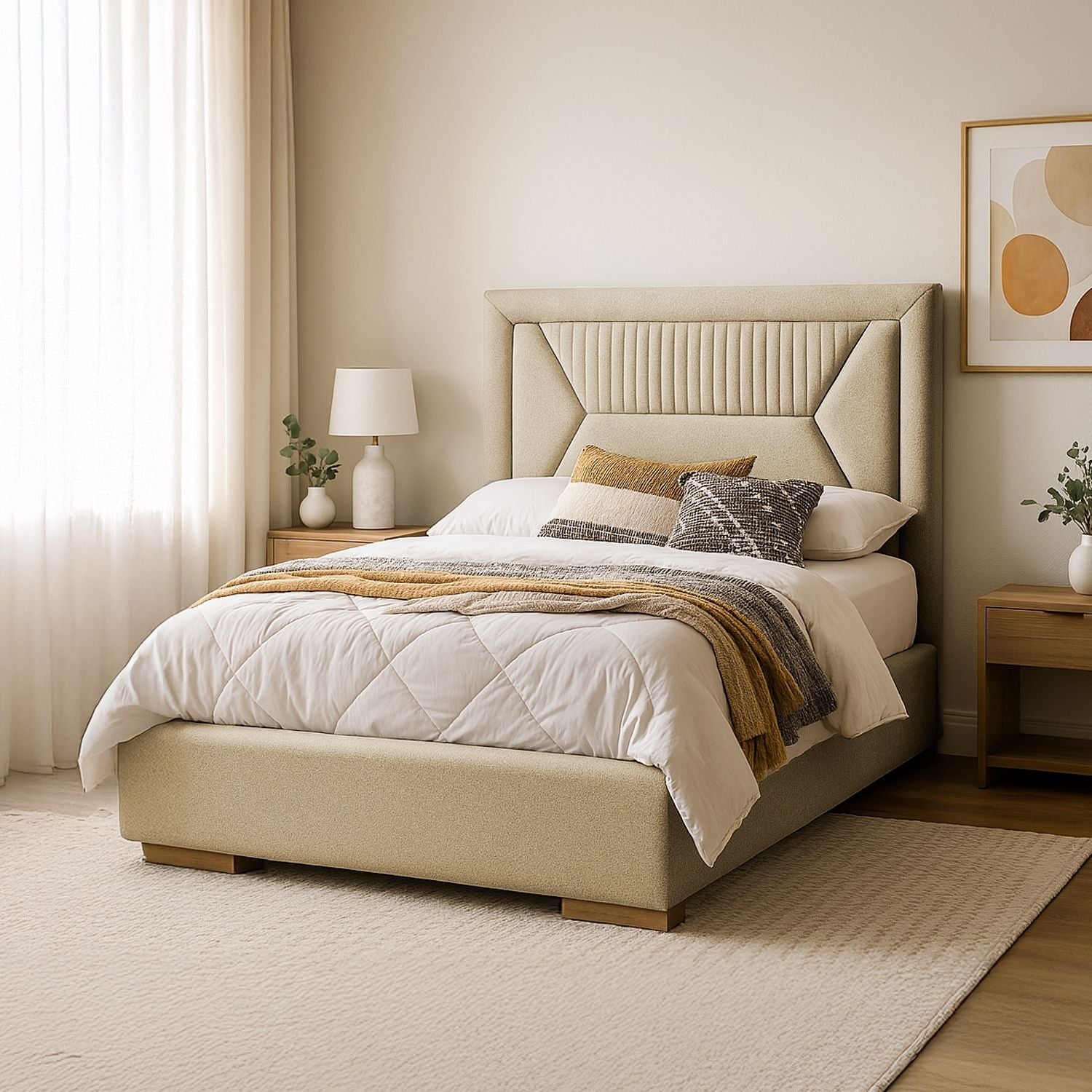 Cama Doble Praga Eurolino Bali Beige