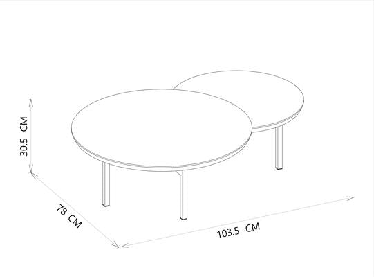 Mesa De Centro Charlot 103X78 Gris, Marmolado