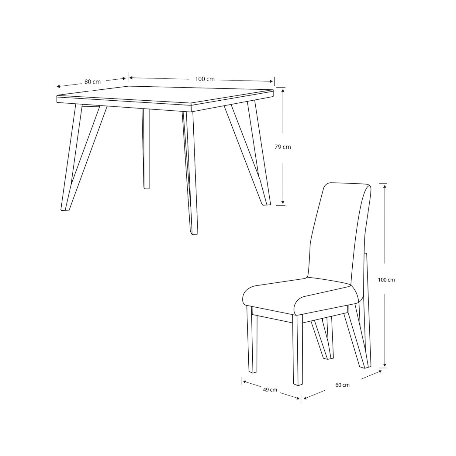 Comedor 4 Puestos Dublin Eurolino Gaira Plata, Plata