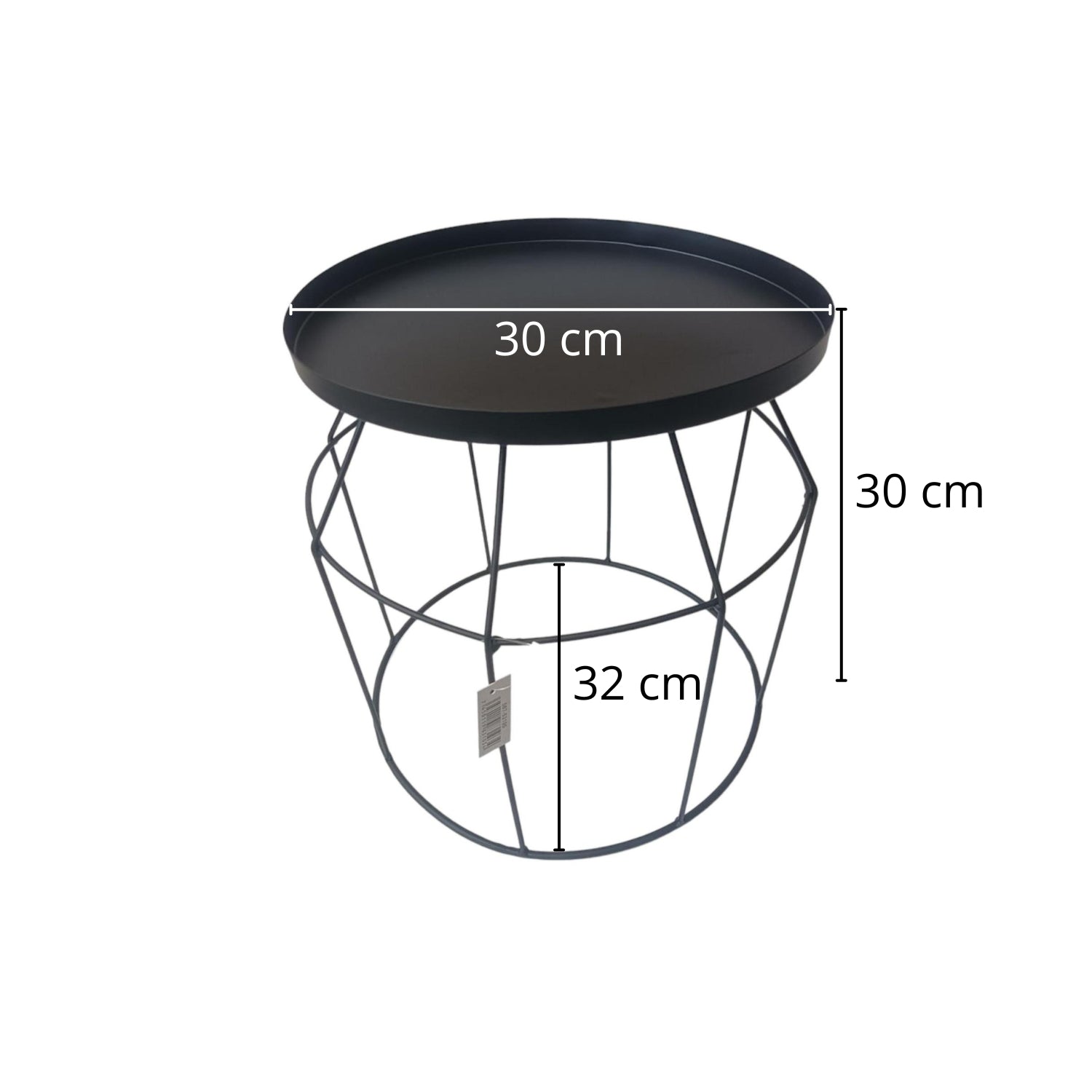 Mesa Auxiliar Abel 30X30X32Cm Neg F241