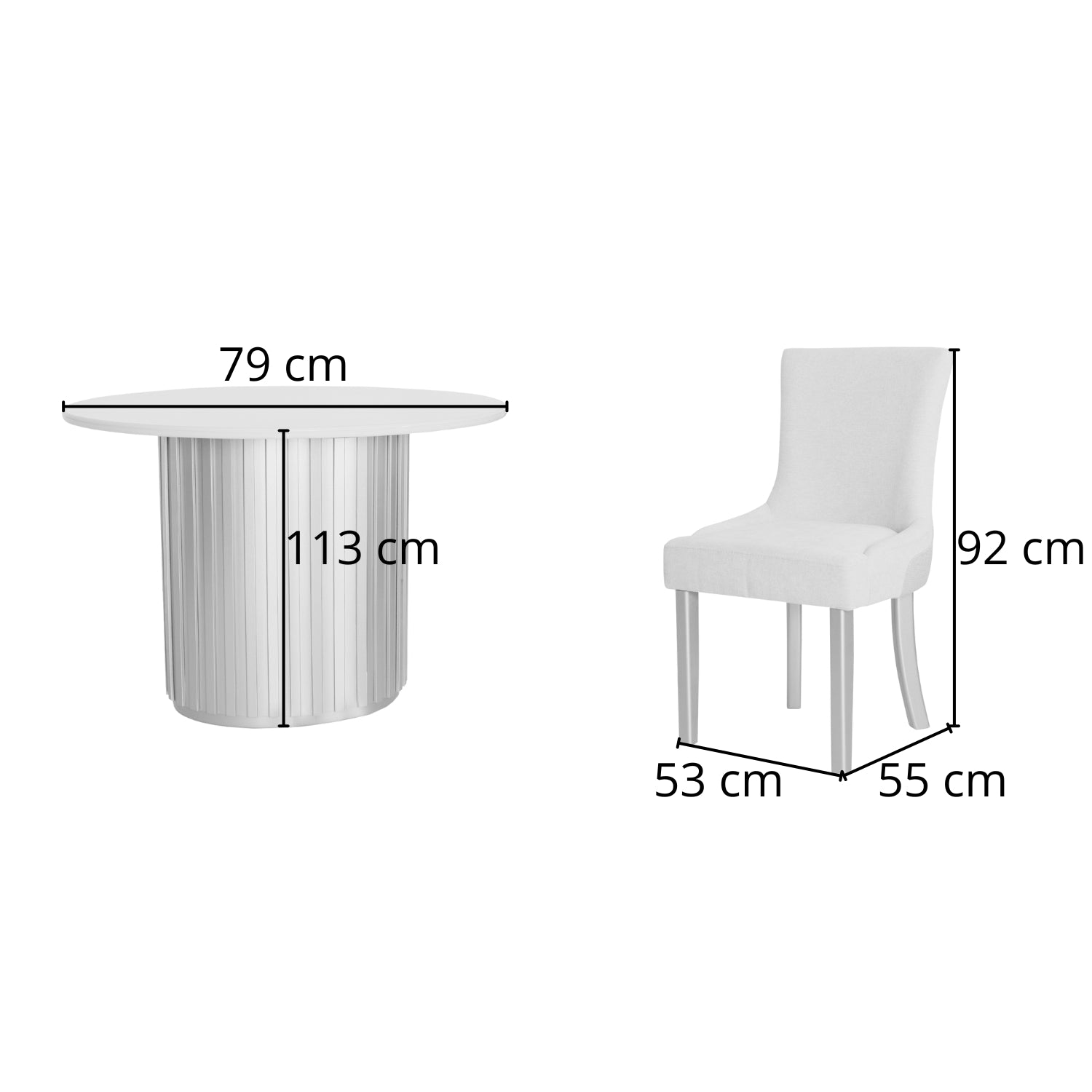 Comedor 4 Puestos Firence Lino Touch Almendra, Verona Beige, Champaña, Off White