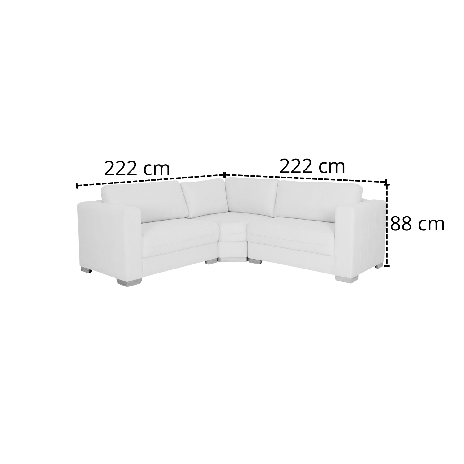 Sofá en L Ivory Lino York Home 1630 Beige, Natural 2.20 mts