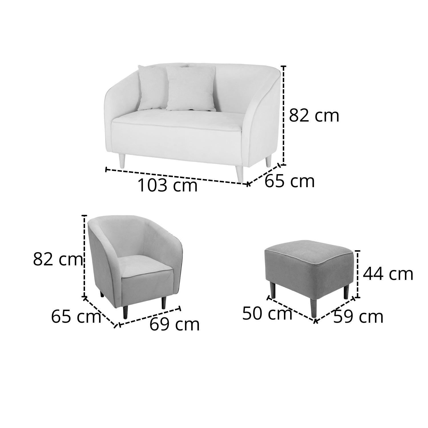 Juego de Sala Oporto Lino Kazan Beige, Camel y Natural