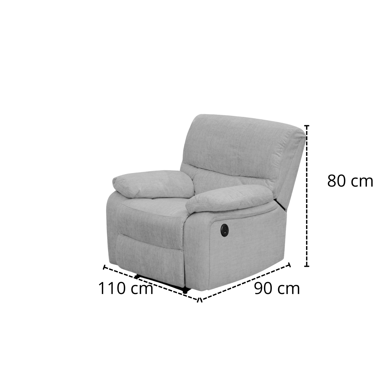 Sillón Reclinable Star Velvet Atlas Gris Eléctrica