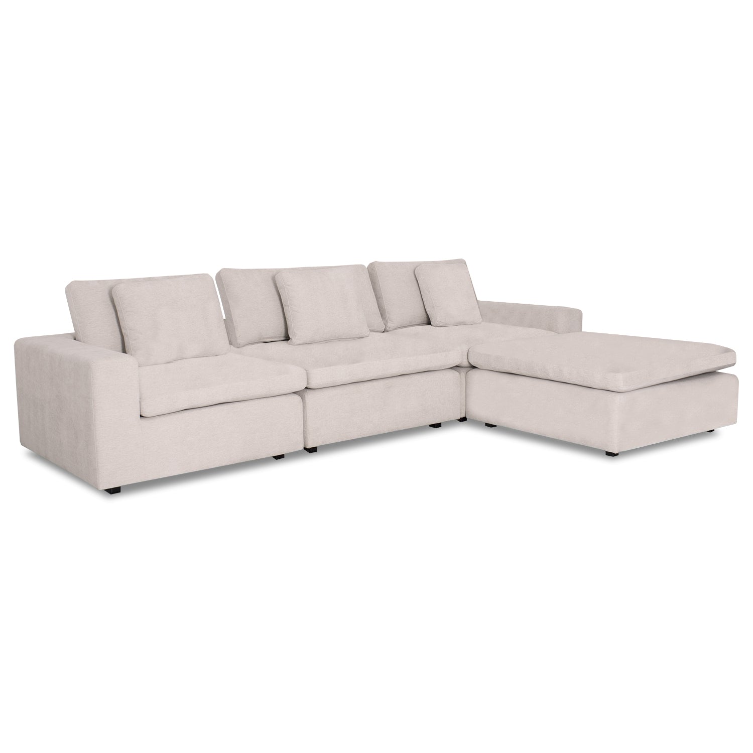 Sofá en L Creta Lino York Home Beige, Negro 3Mts