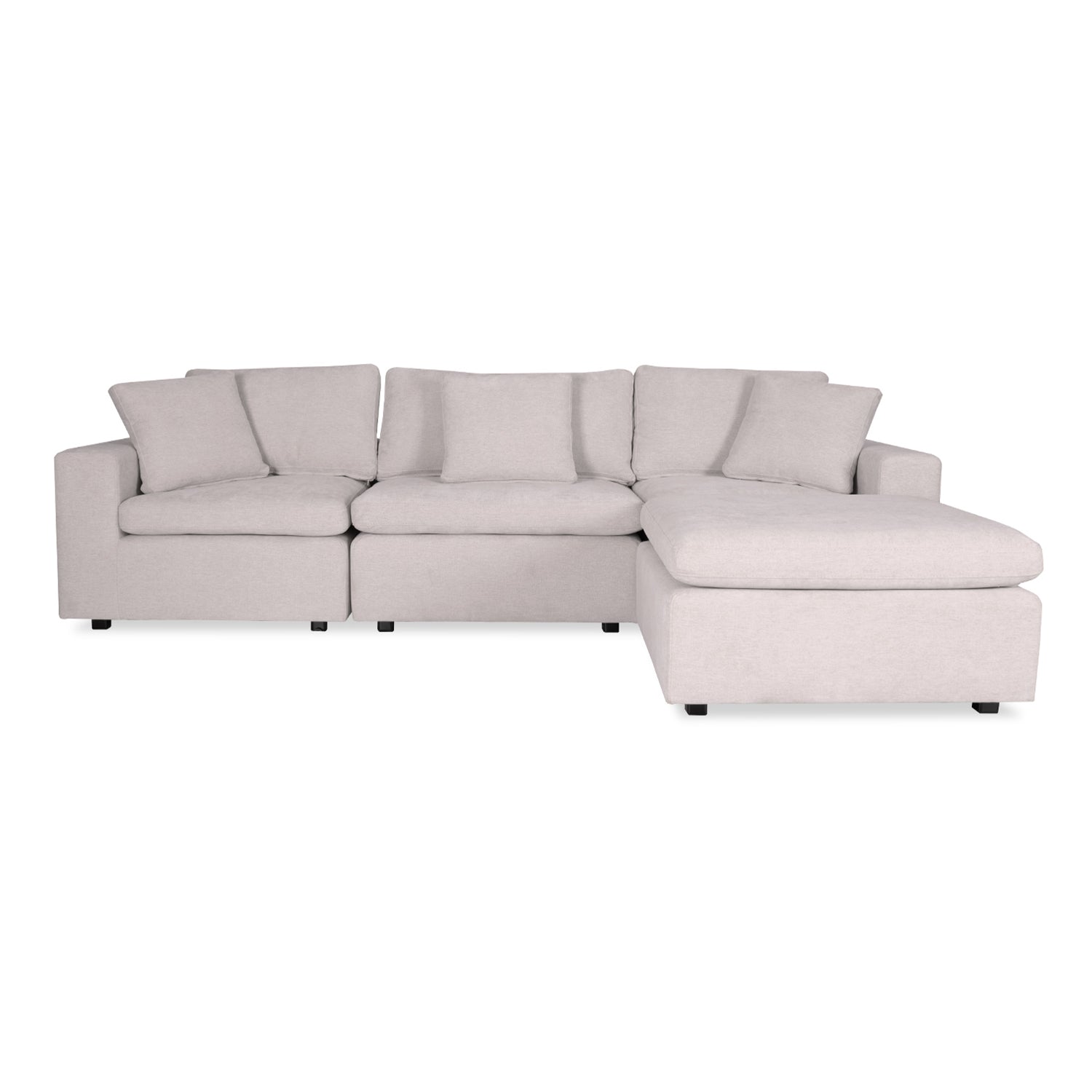 Sofá en L Creta Lino York Home, Negro 2.40Mts