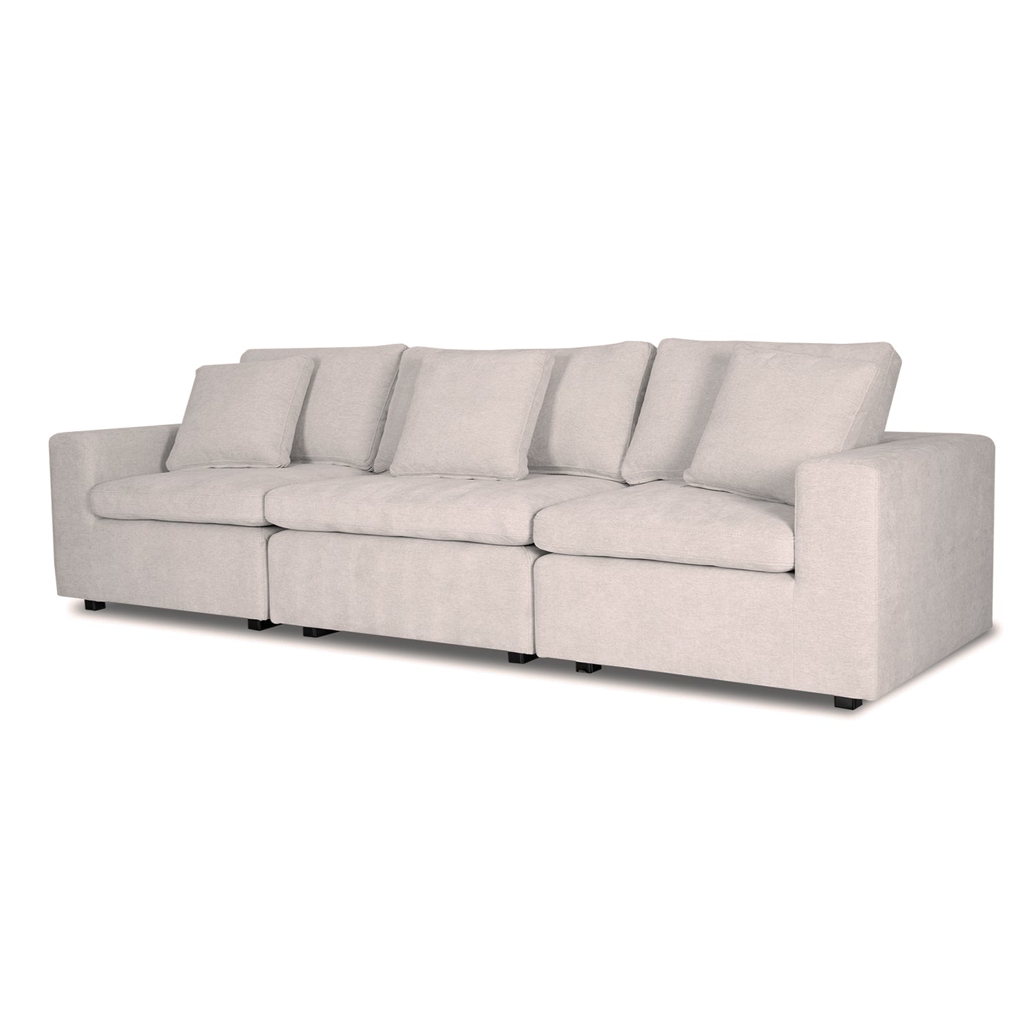 Sofá en L Creta Lino York Home, Negro 2.40Mts