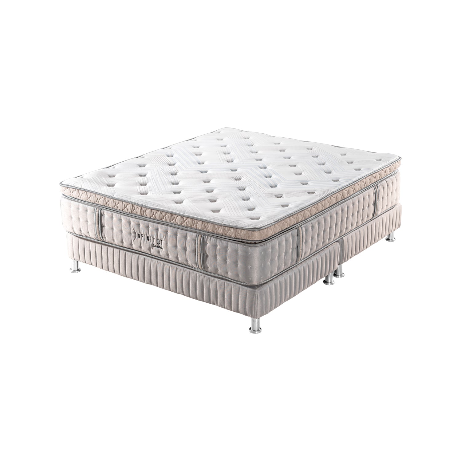 Colchón Doble Infinit Euro Top 140x190 (Garantia 20 años)+ Somier Energy Gris Par