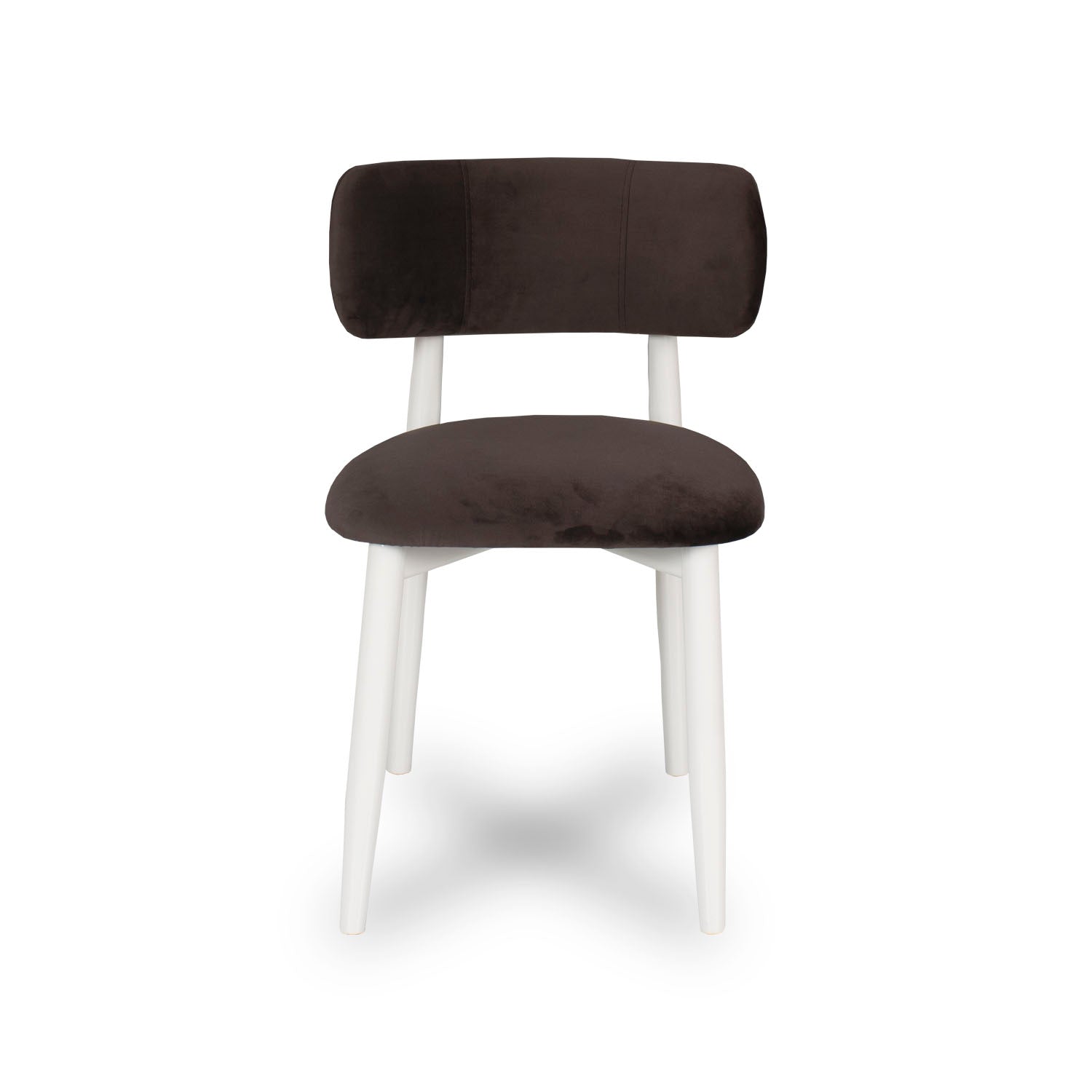 Silla De Comedor Filip Velvet Chocolate, Off White