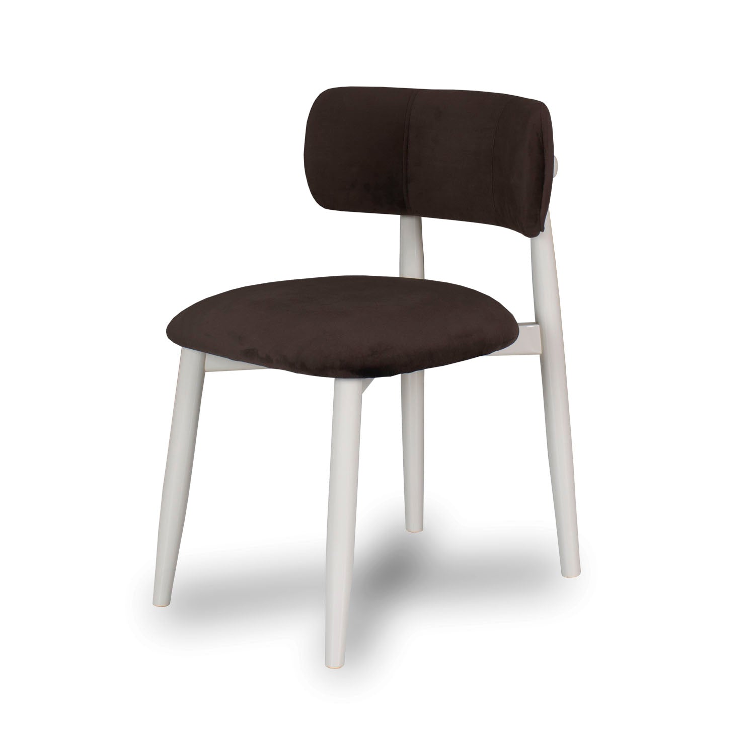 Silla De Comedor Filip Velvet Chocolate, Off White