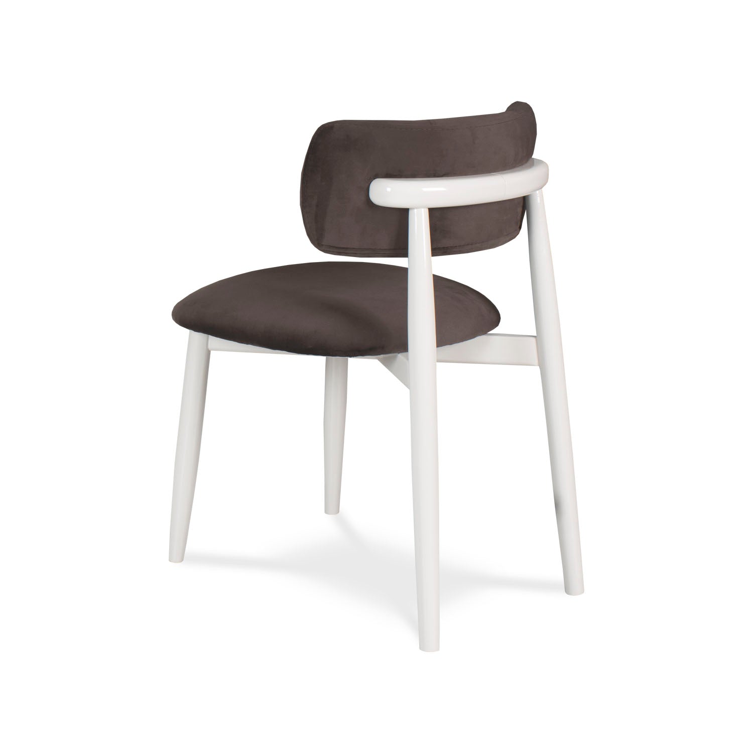 Silla De Comedor Filip Velvet Chocolate, Off White