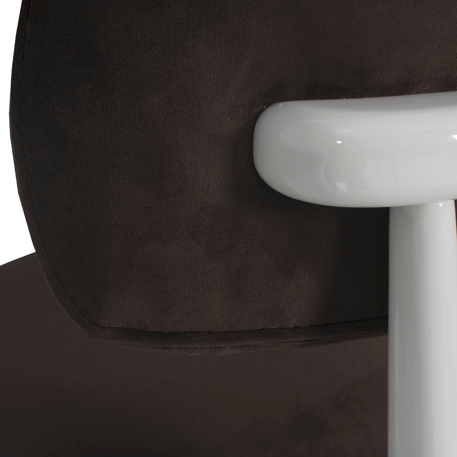 Silla De Comedor Filip Velvet Chocolate, Off White