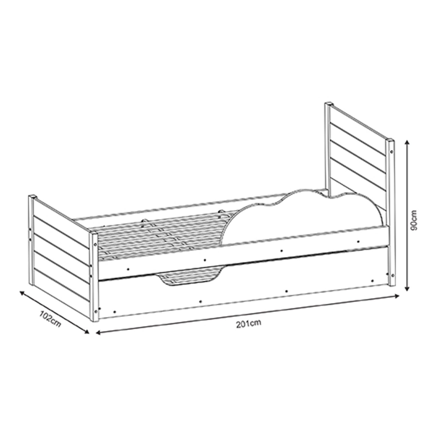 Cama Nido 1.00 Gerry Off White, Natural Oscuro*