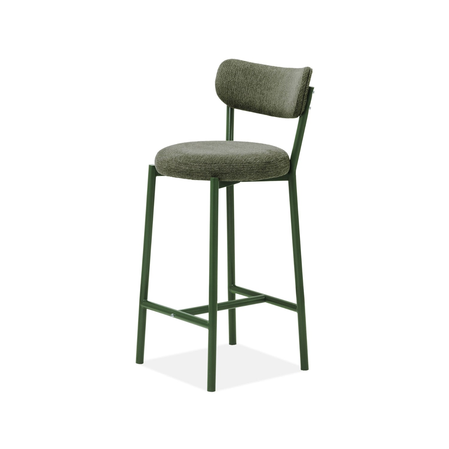 Silla Para Barra Arthur Lino Verde Olivo Premium