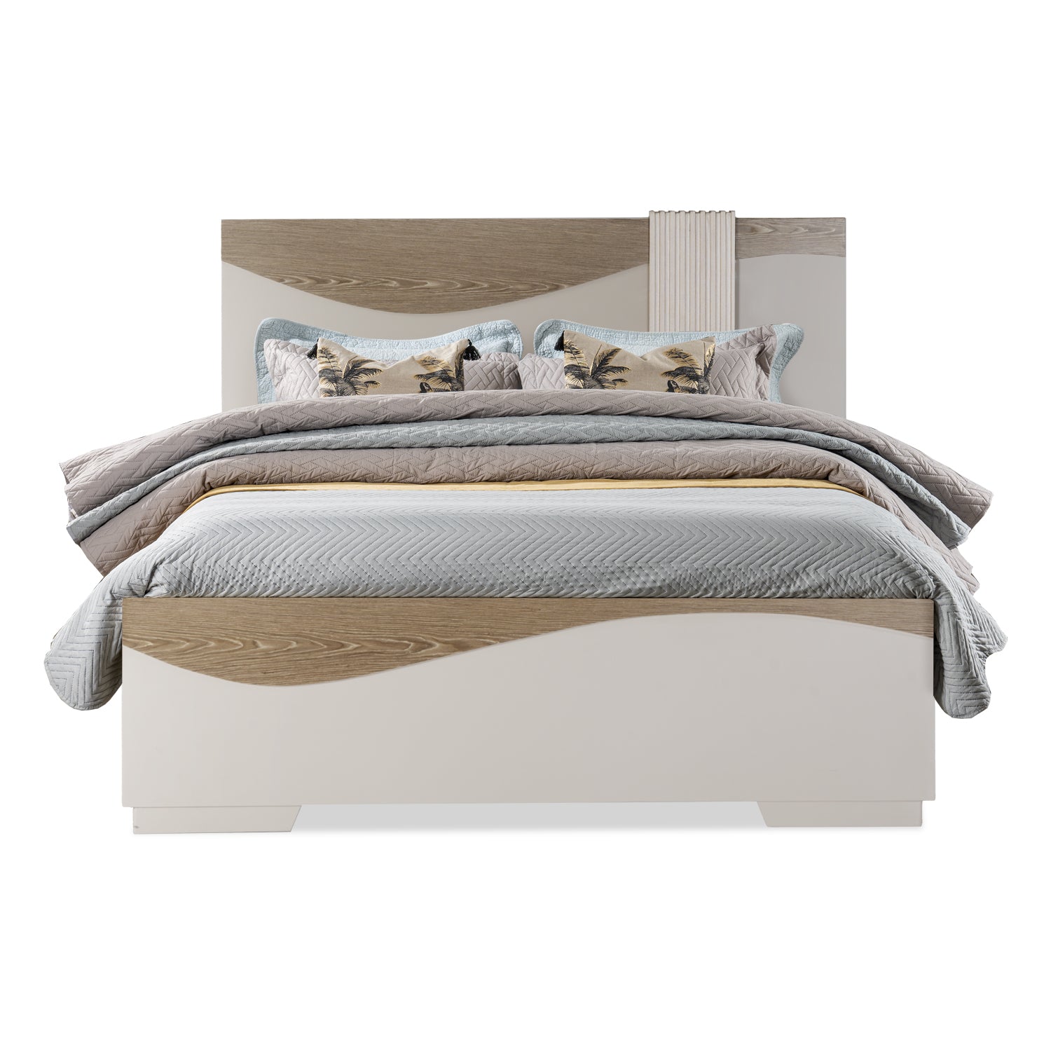 Cama Doble Keneth Off White, Champaña