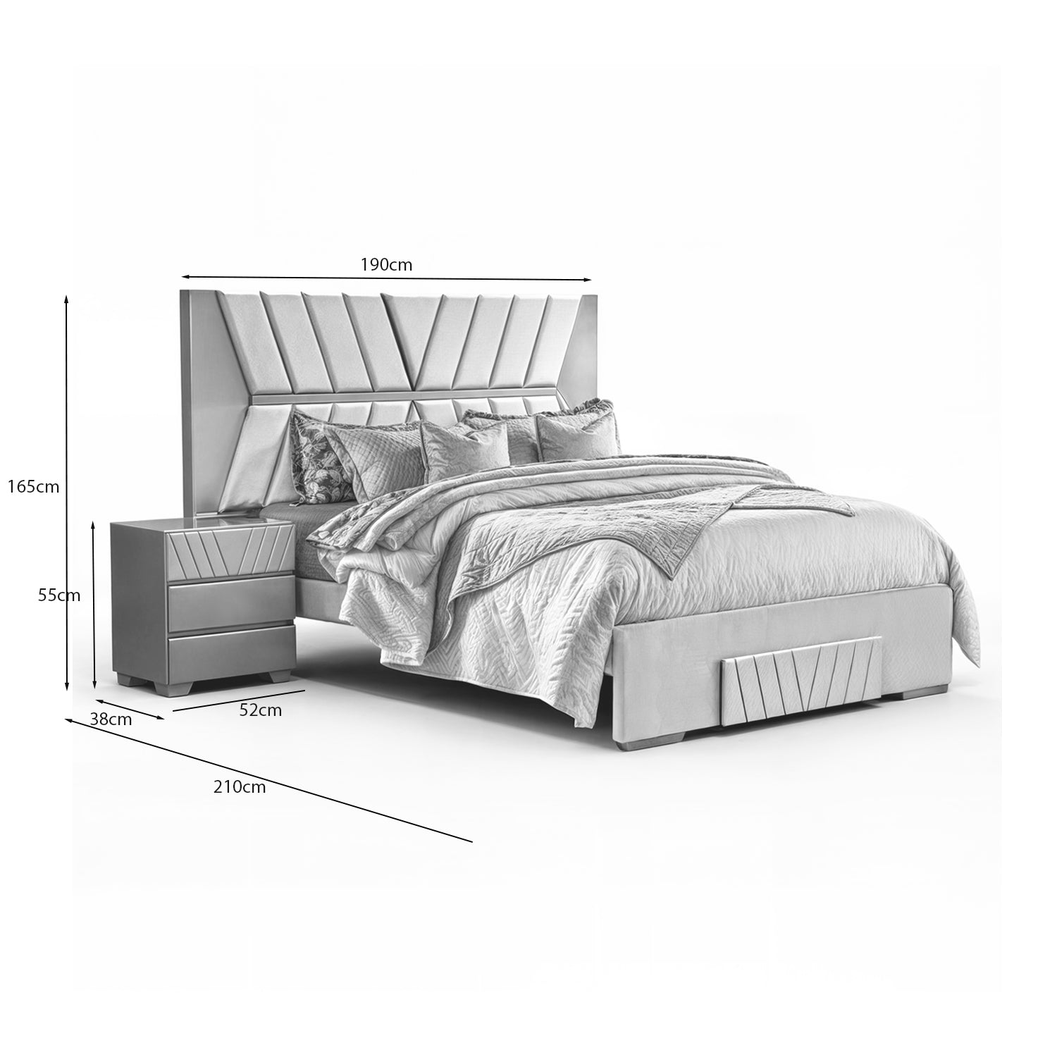 Cama Doble Kali Natural, Beige