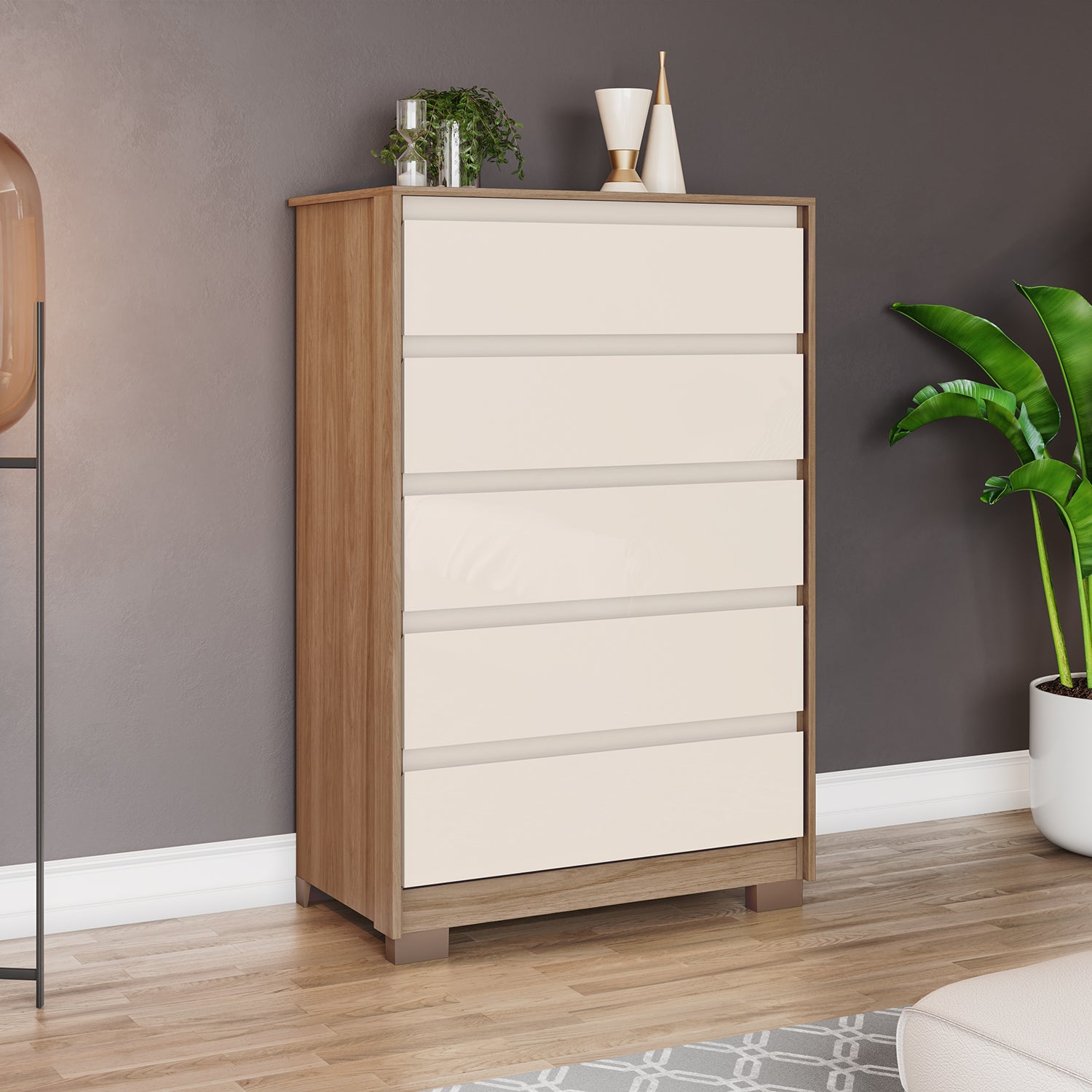 Cómoda Andora Natural, Off White