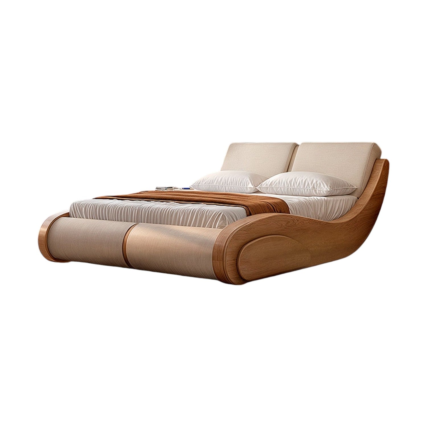 Cama Queen Nebraska Eurolino Beige, Natural