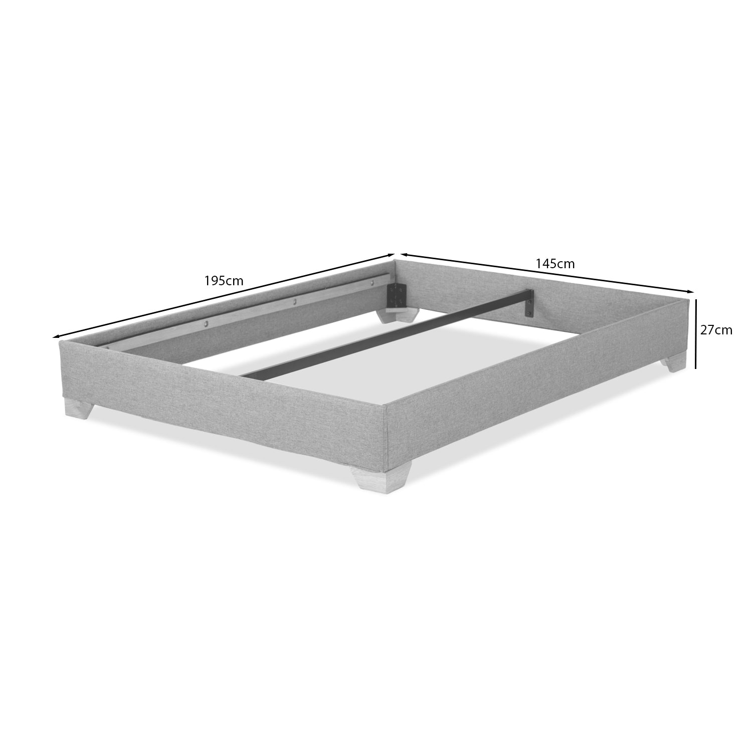 Base Cama Doble Pier Gris, Natural