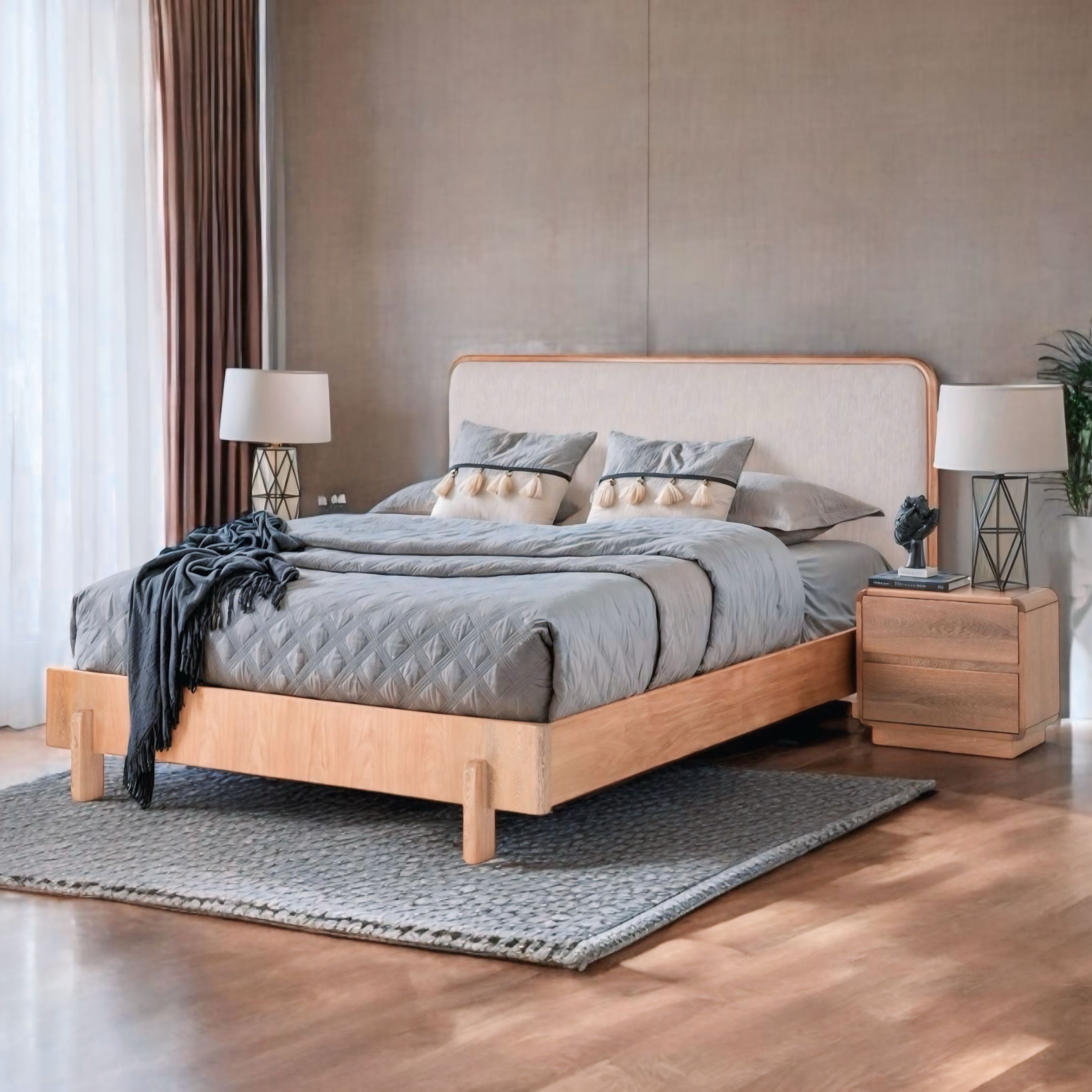 Cama King Donato Lino Marfil, Natural