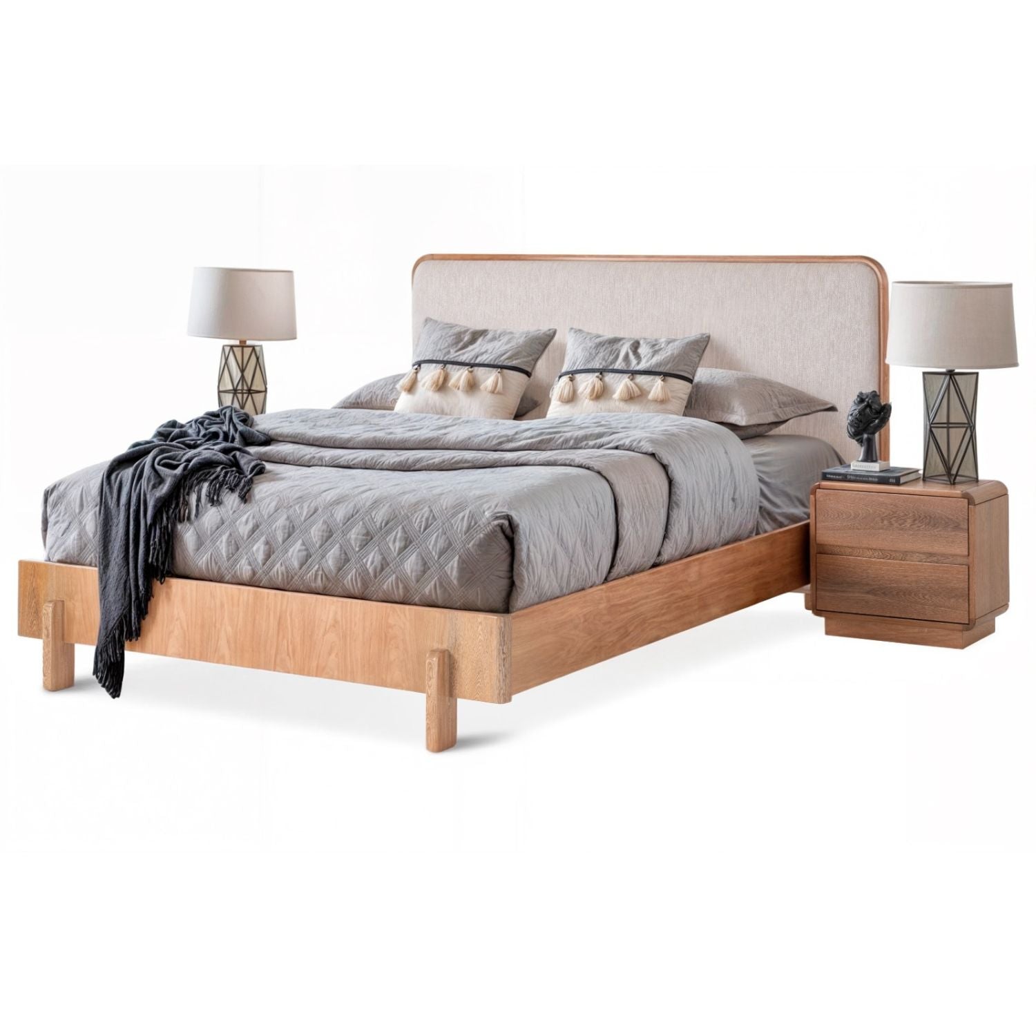 Cama Queen Donato Eurolino Marbella Marfil, Natural