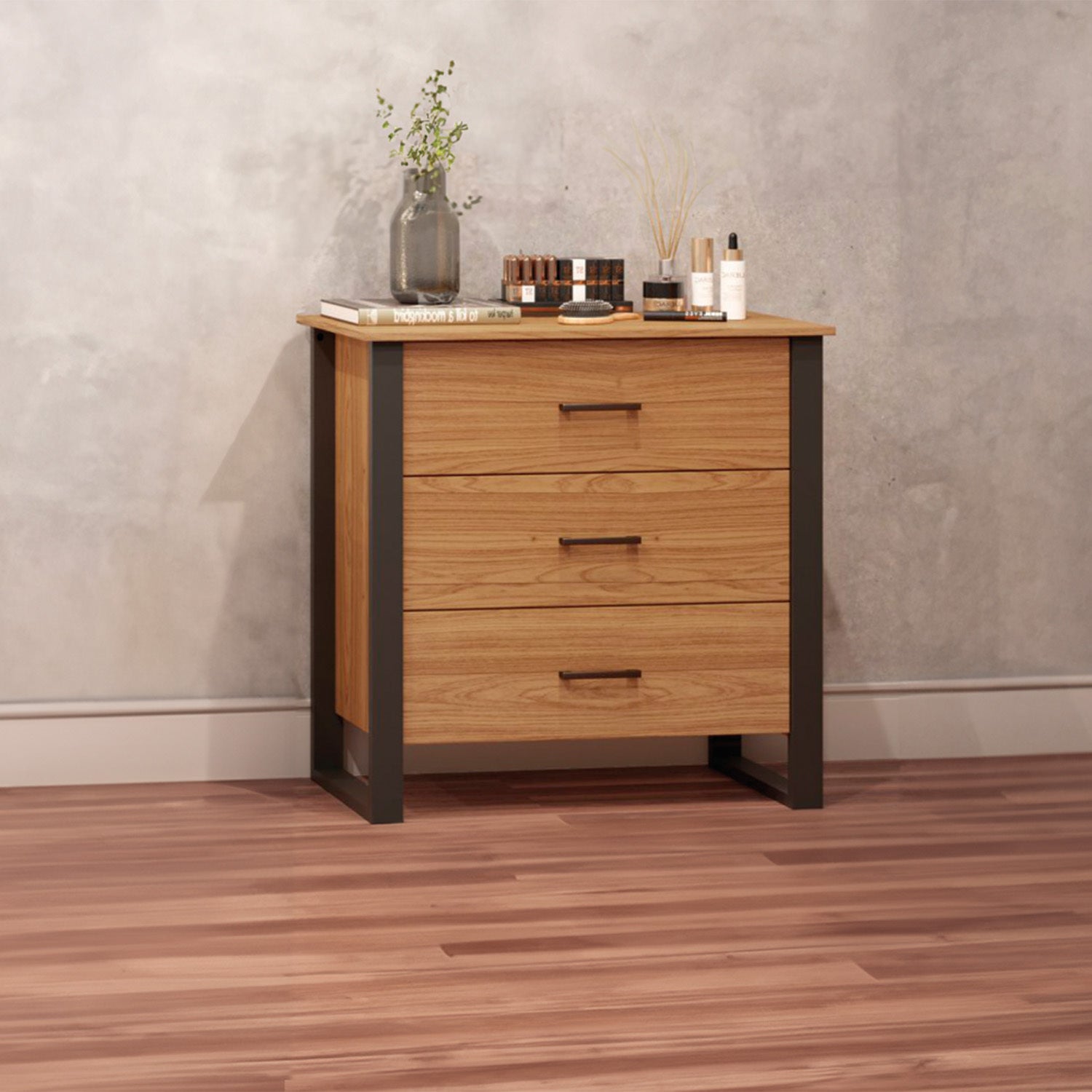 Comoda Cox 89.5X89X44.5 Natural, Negro