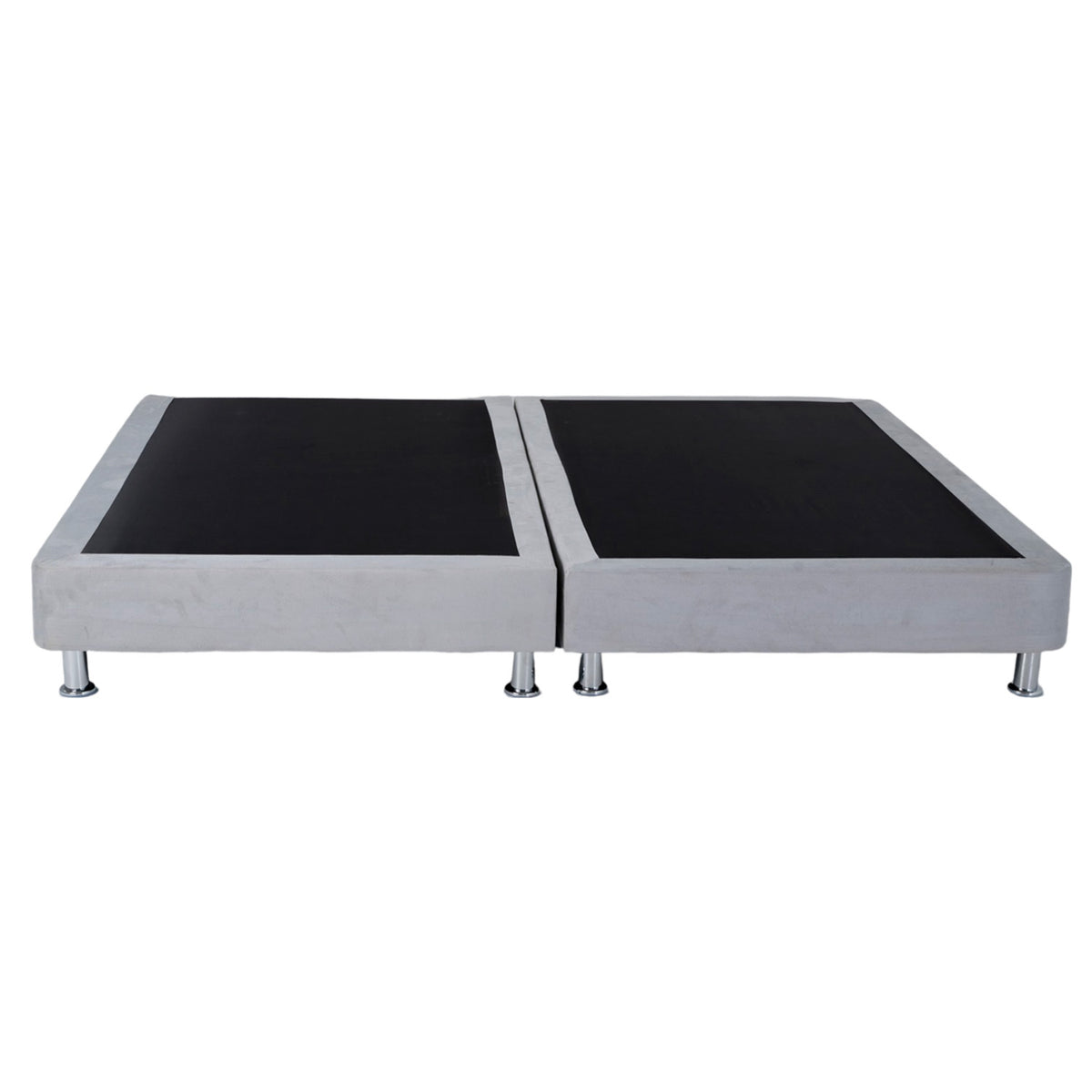 Base Cama King Napoli Microfibra Gris Par