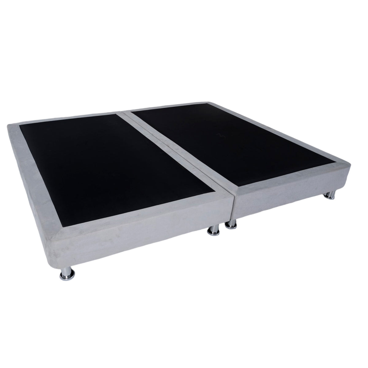 Base Cama King Napoli Microfibra Gris Par