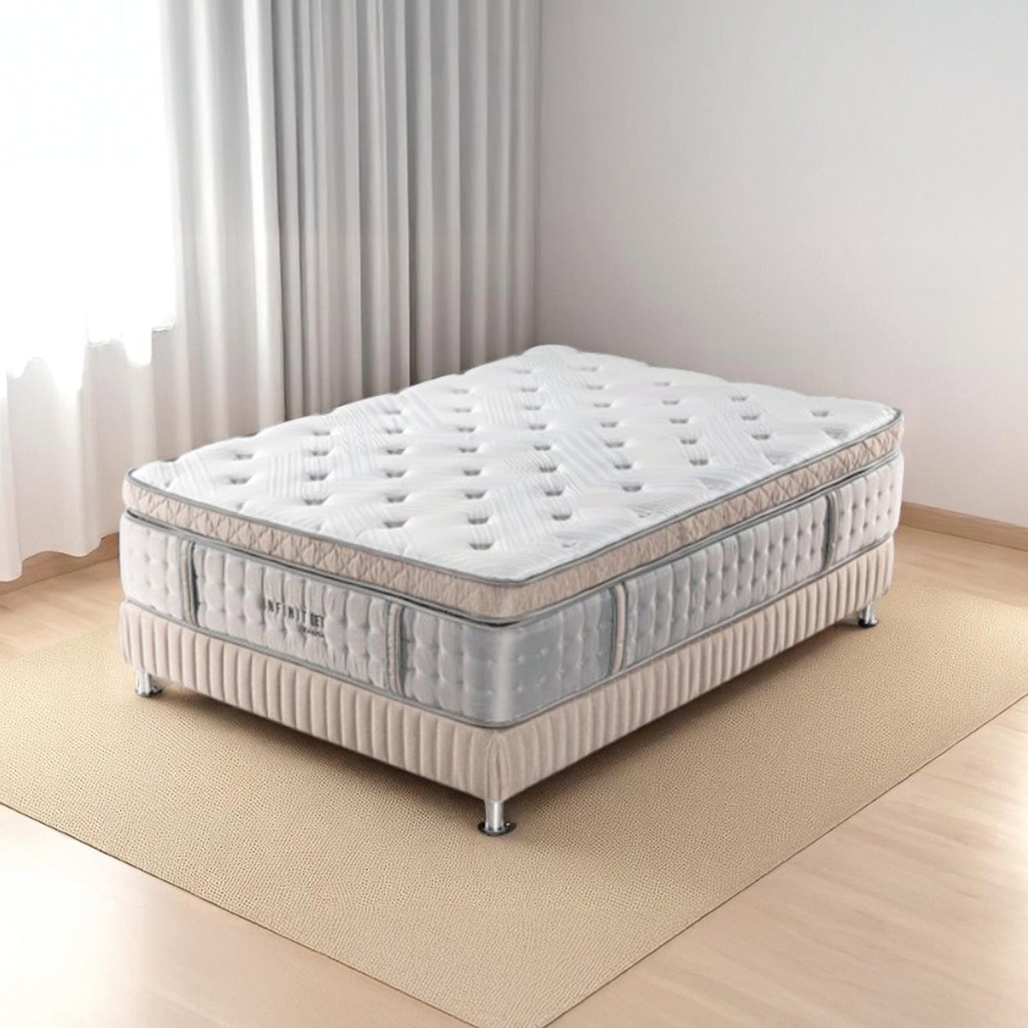 Colchón Doble Infinit Euro Top 140x190 (Garantia 20 años)+ Somier Energy Beige