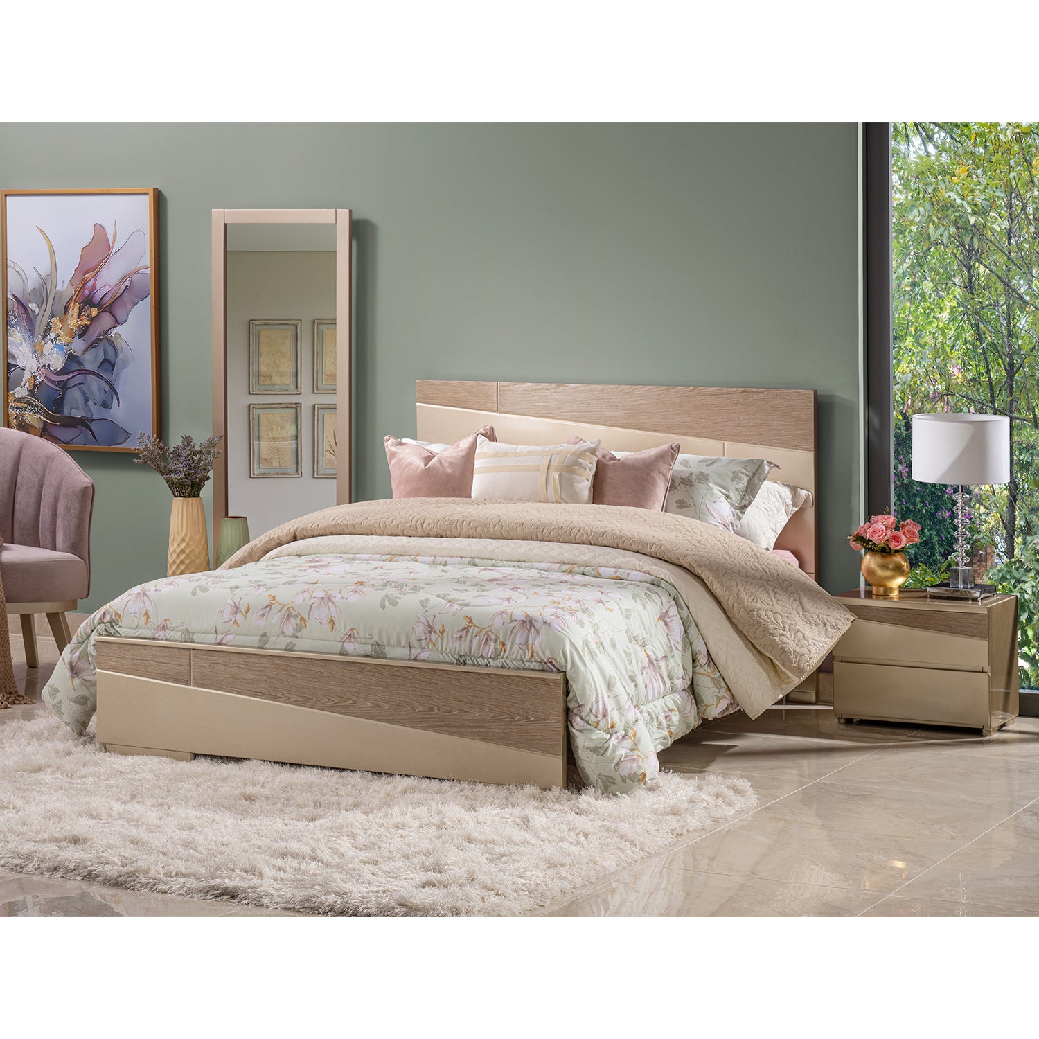 Cama Doble Daytona Catedral Otoño, Champaña