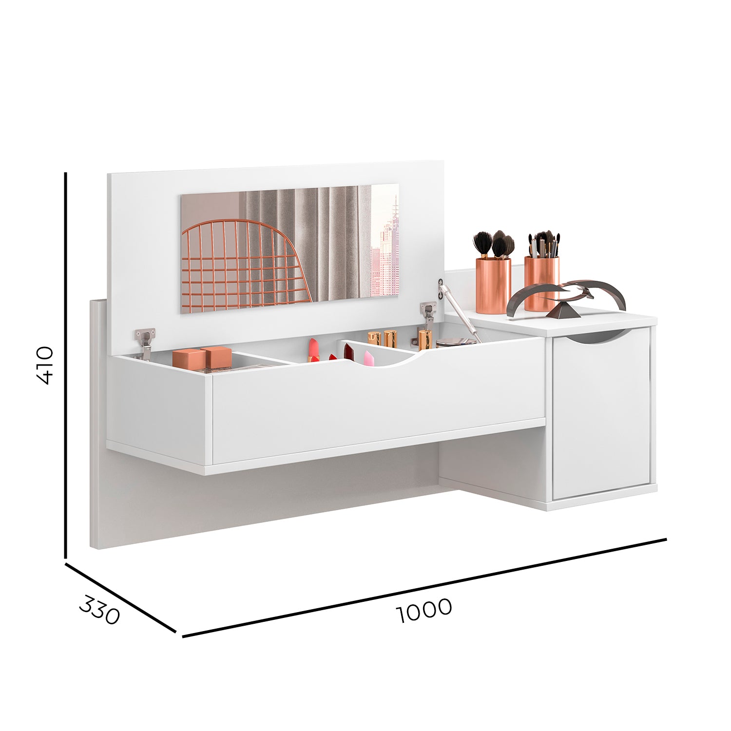 Tocador De Pared Cubic Blanco