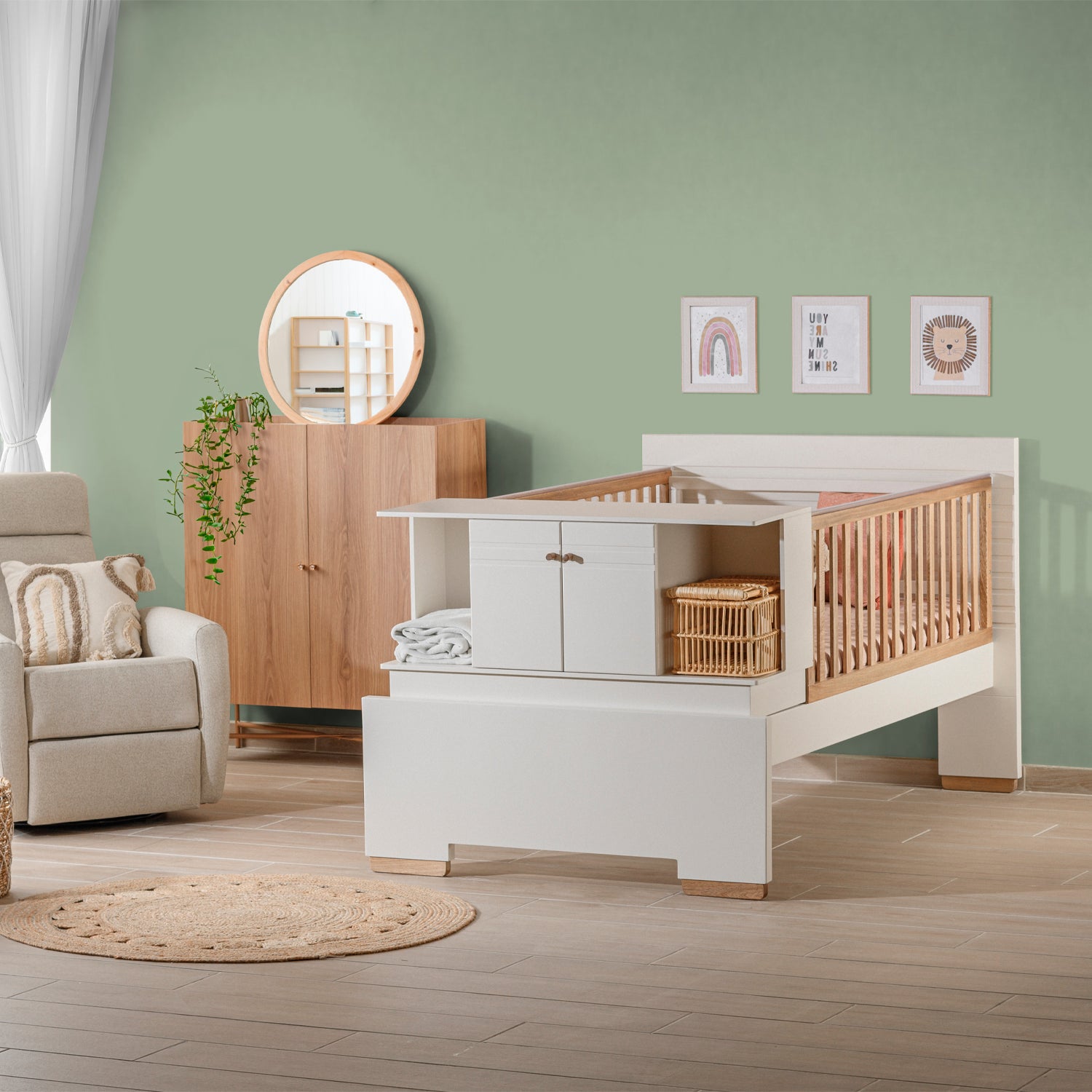 Cuna Para Bebé 1.00 Finlandia Natural, Off White