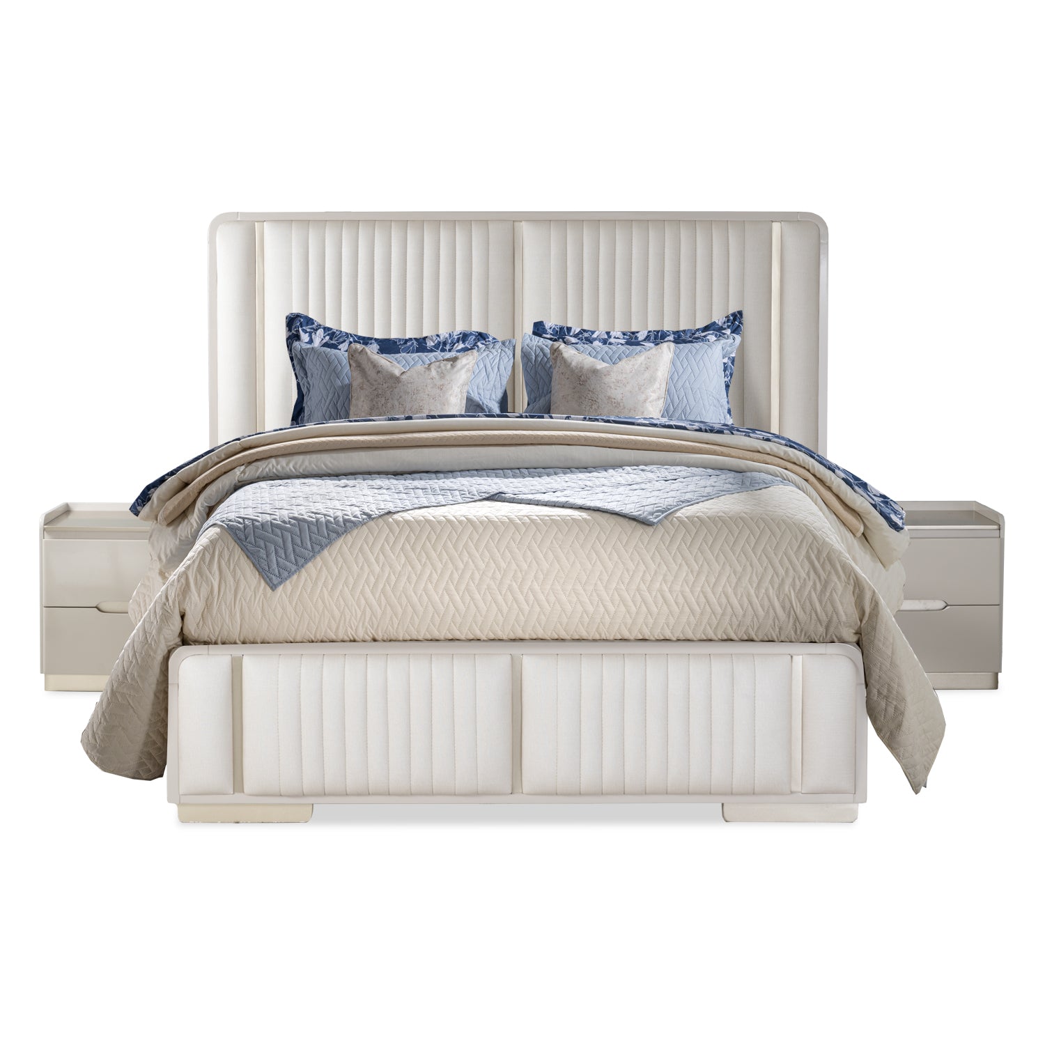 Cama Doble Nahim Greige, Champaña