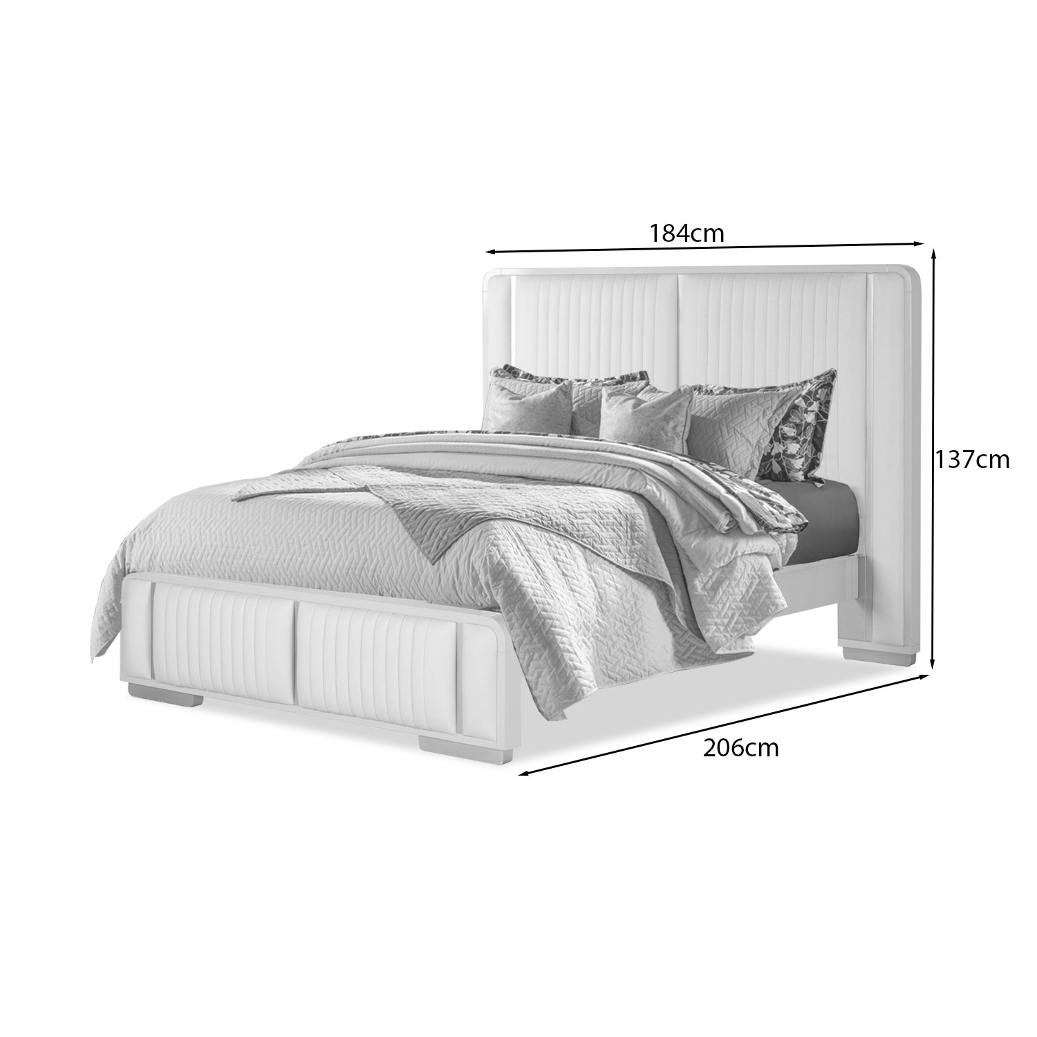 Cama Doble Nahim Greige, Champaña