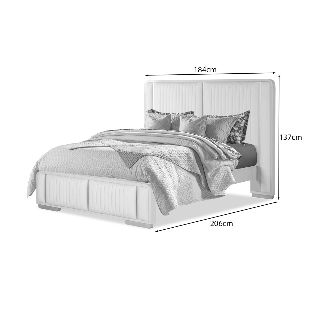 Cama Doble Nahim Greige, Champaña