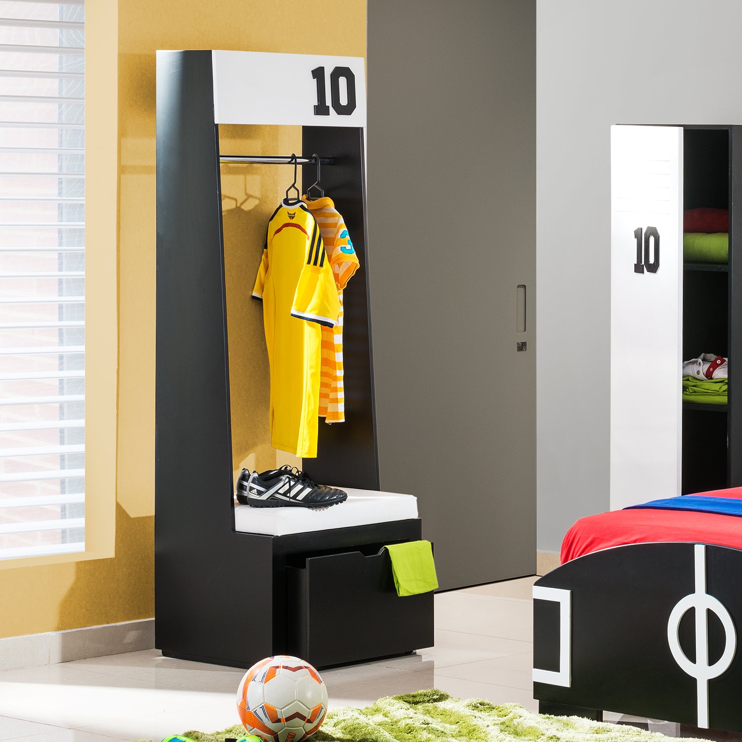 Comoda Infantil Futbol Blanco, Negro