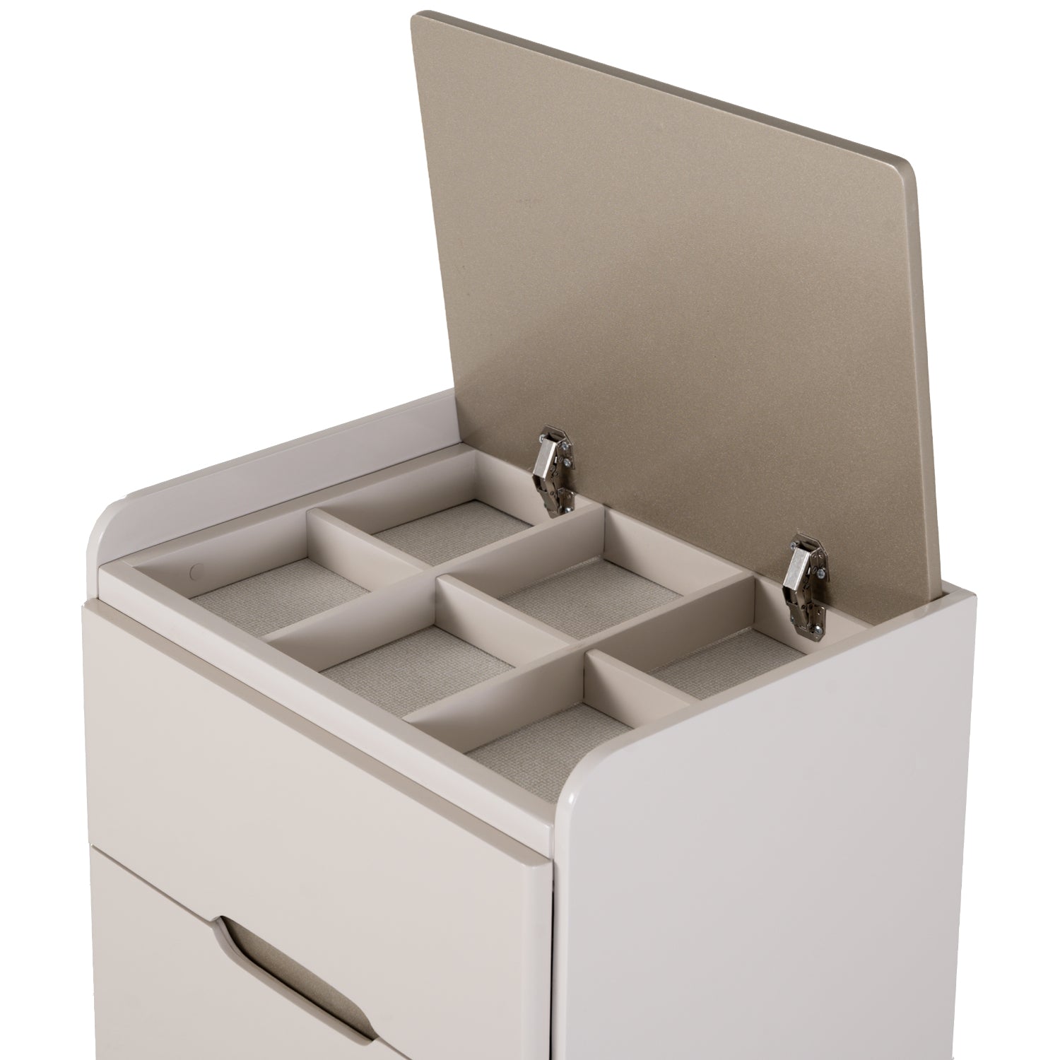 Mesa De Noche Nahim Greige, Champaña