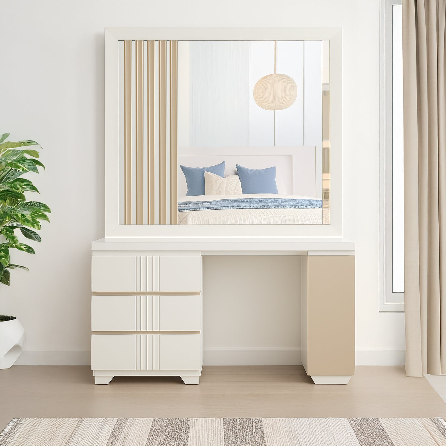 Tocador Polonia Champaña, Off White