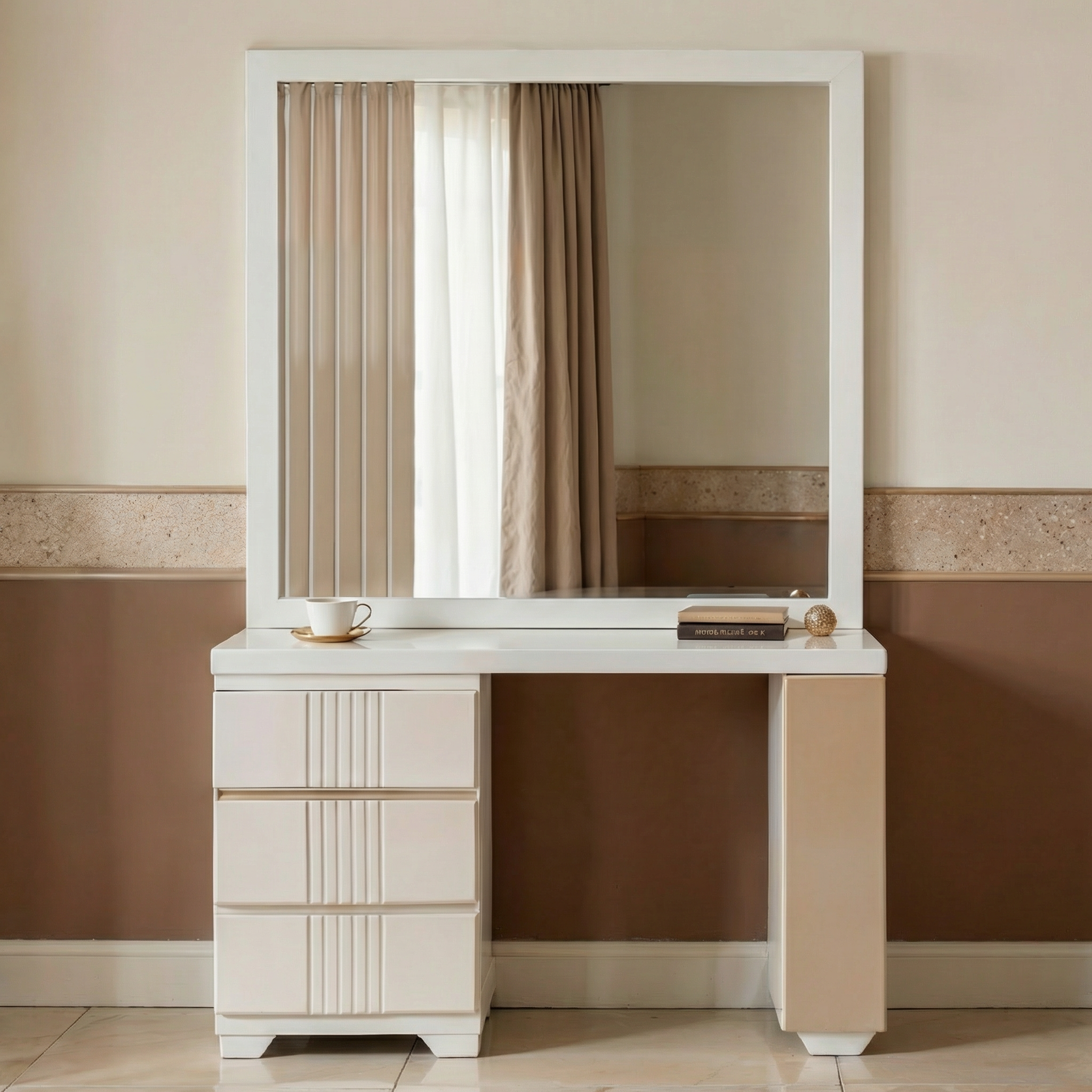 Tocador Polonia Champaña, Off White